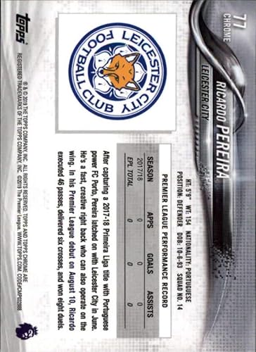 Miniatura 2 de 2018-19 Topps Chrome Premier League Soccer #77 Ricardo Pereira Leicester City