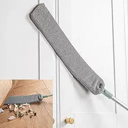 ESPANADOR PARA CASA ESCOVA DE POEIRA DOBRAVÉL EM MICROFIBRA COM HASTE EM ALUMÍNIO EXTENSIVA FLEXÍVEL LAVÁVEL PARA MOVÉIS, CANTOS DE SOFÁ, TETO E EMBAIXO DE MÓVEIS - MOLHADO OU SECO