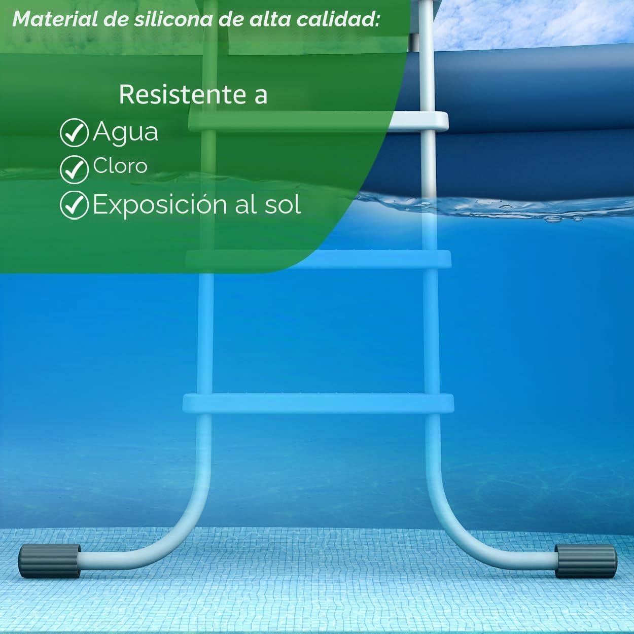 Tapones de protección universales de silicona para pies de piscina, protegen la lámina de daños, accesorios, piscina, escalera de piscina, amortiguador de goma