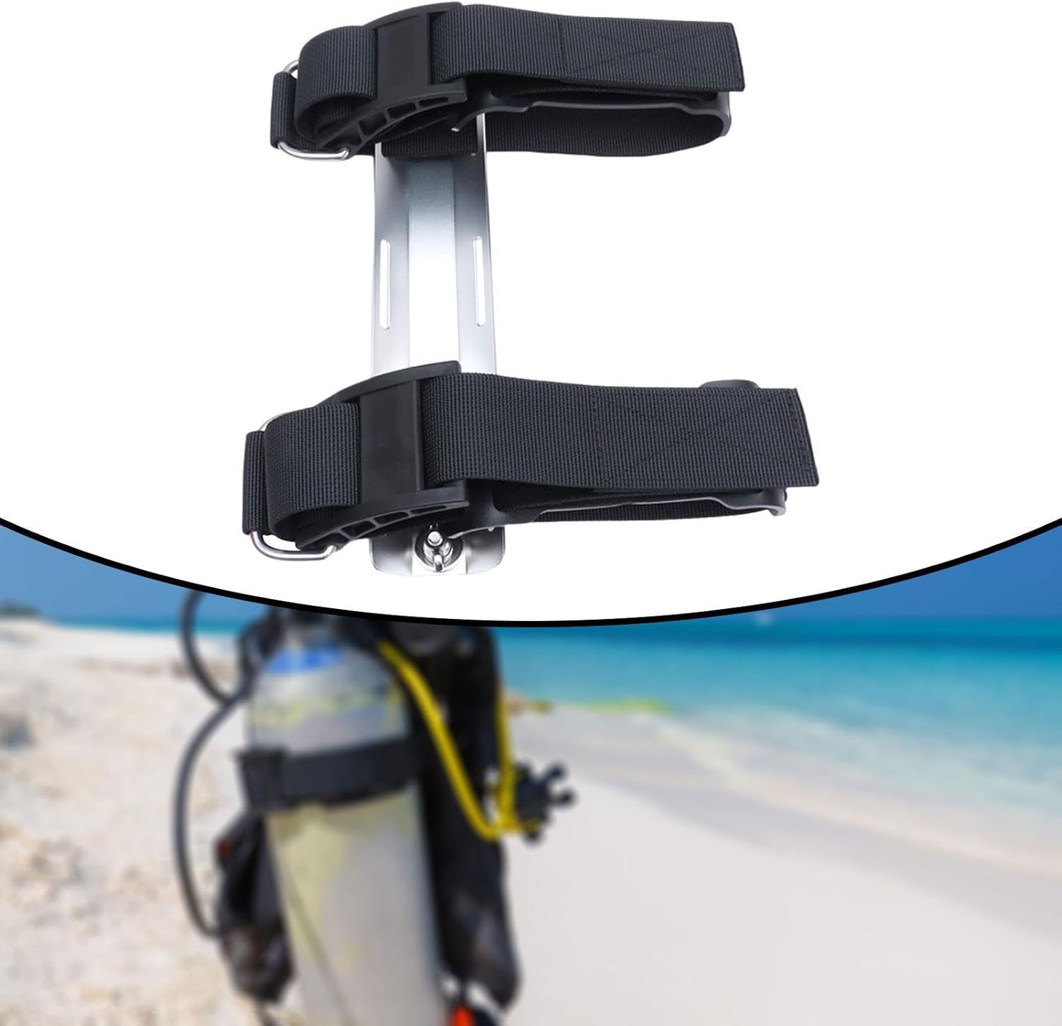 Diving Backplate Bracket Dive Gas Cylinder Bracket Tank Band Back Plate Bracket for Outdoor Freediving Underwater Snorkeling