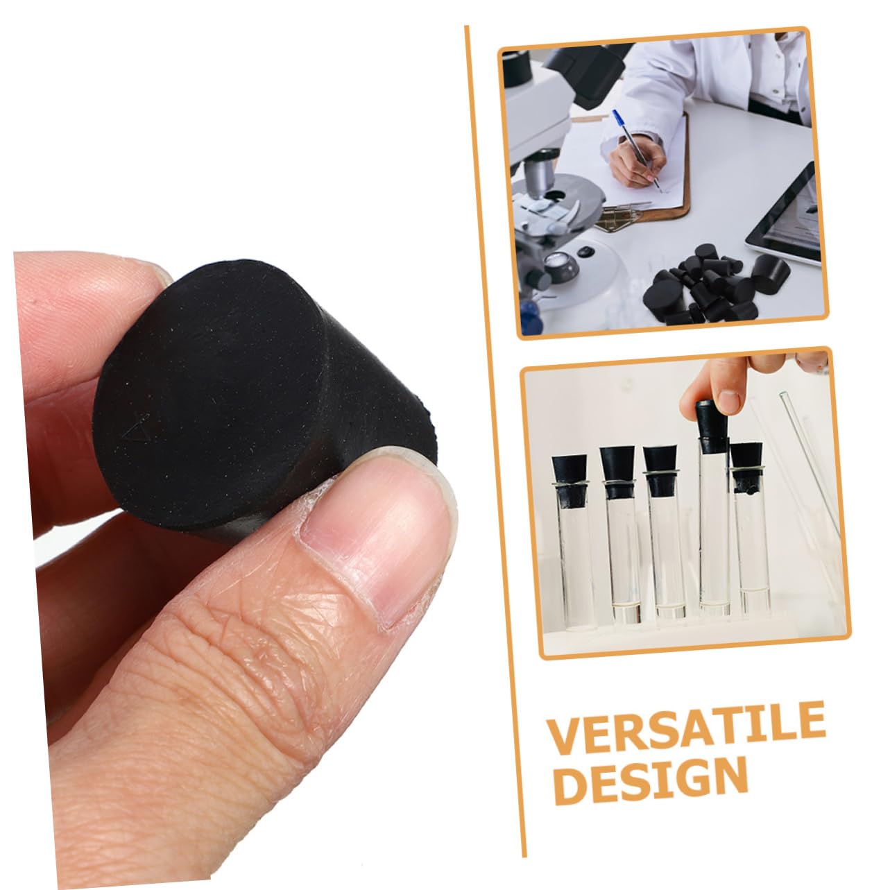 25pcs Solid Rubber Stoppers Leak Bottle Caps for Test Tubes Storage and Lab Use Sealing Plugs to Prevent Spills