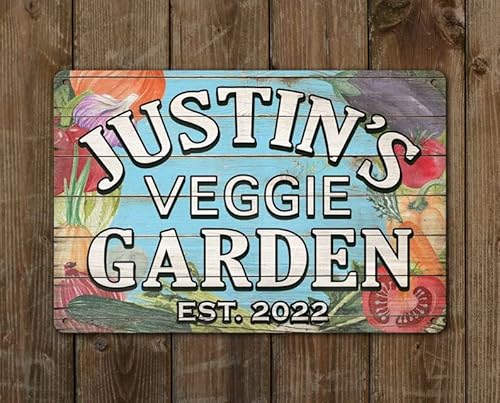 Vegetable Garden Metal Tin Sign Indoor Outdoor Gardening Outdoor Garden Cave Wall Decor Gift Vintage Metal Tin Sign 8x12 Inch