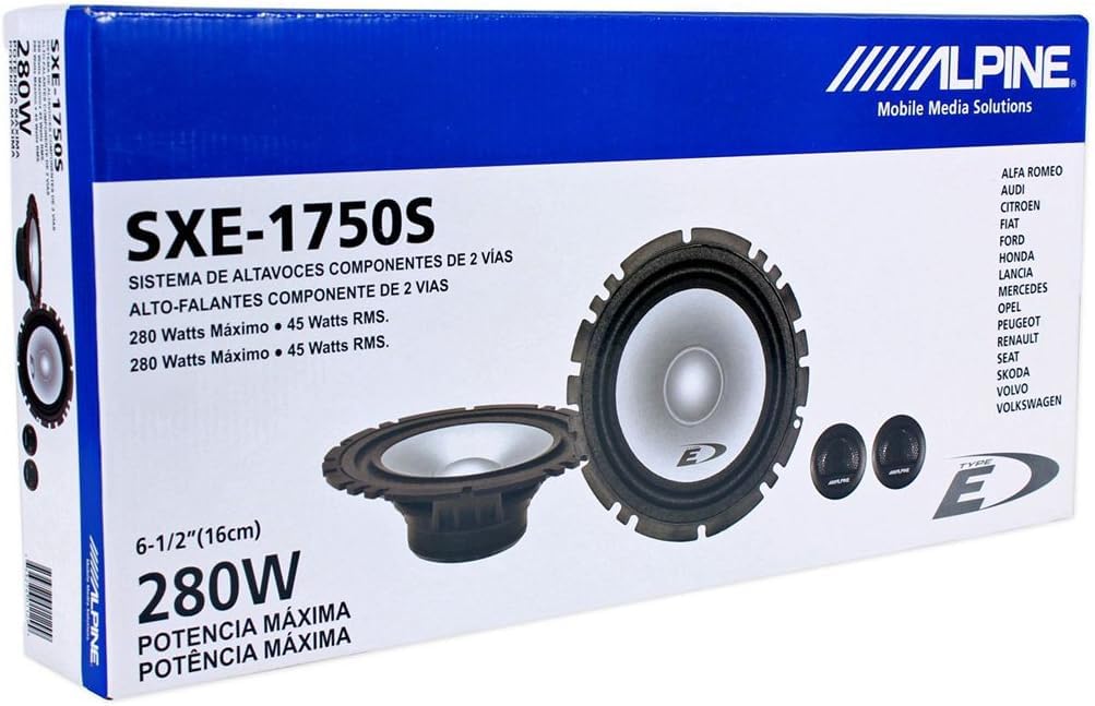 Kit 8 Casse Altoparlanti Anteriori e Posteriori per VW Tiguan dal 2007 al 2024, compatibile con Alpine SXE1750S + Set 4 Anelli e Cavi Adattatori