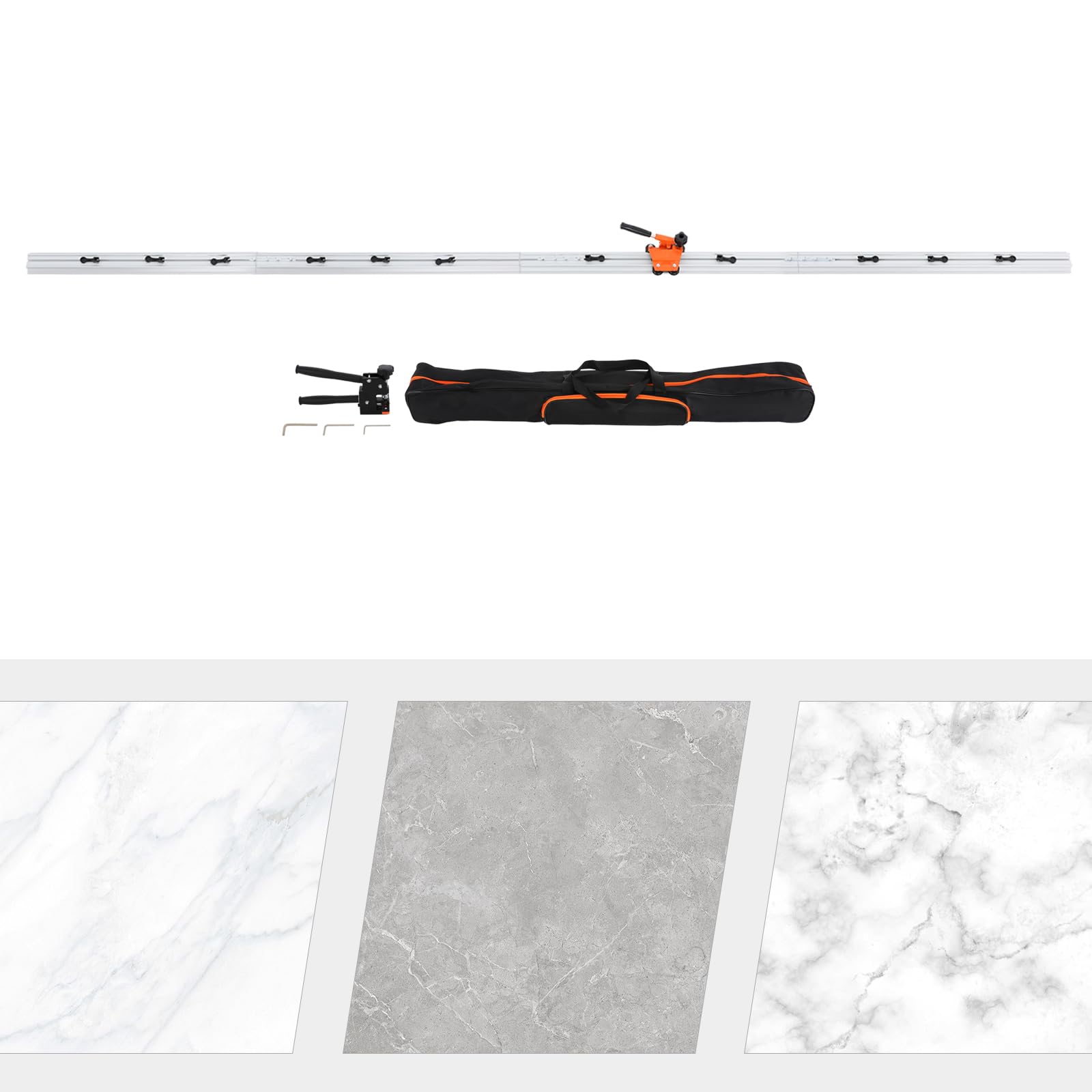 Cortadora Manual de Azulejos, máquina de Corte de cerámica y Porcelana con riel guía Largo, 3 Ruedas de Corte, Bolsa de Transporte incluida.