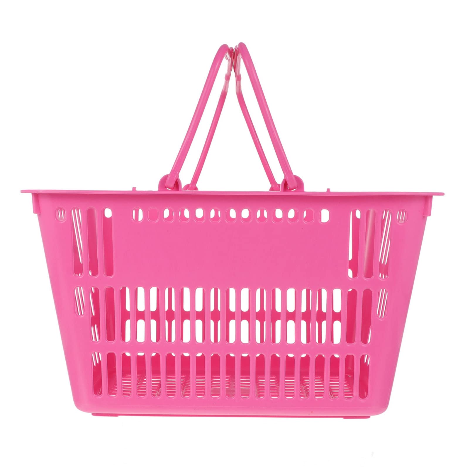 Baluue Cesta de Almacenamiento de Compras 16l Plástico Resistente Asas Dobles Portátil para Hogar Supermercado y Organización Multifuncional Rosa y Azul