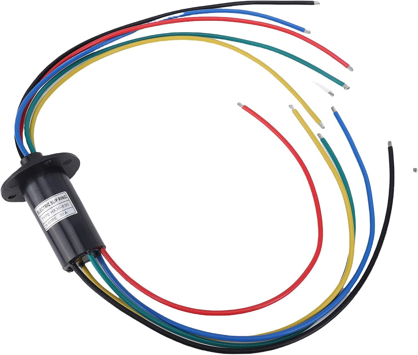 Electric Slip Ring Motor Electrical Connector 6 Wires 30A 250RPM 360 Degree Rotating Small Accurate Cap Type Conductive 30mm Dia