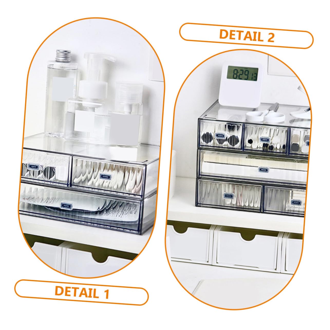 SOIMISS 3pezzi Scatola Oggetti Organizer Scrivania in Plastica Resistente Per Cosmetici Cancelleria e Oggetti Vari Scatola Portaoggetti Organizer Per Scrivania