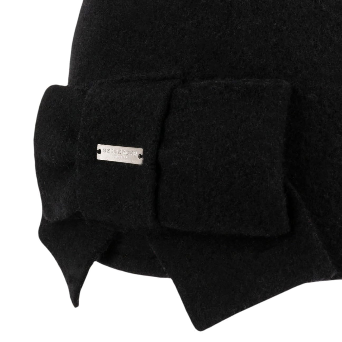 Litika Cappello Lana Cotta Seeberger cappello follato Taglia unica - nero