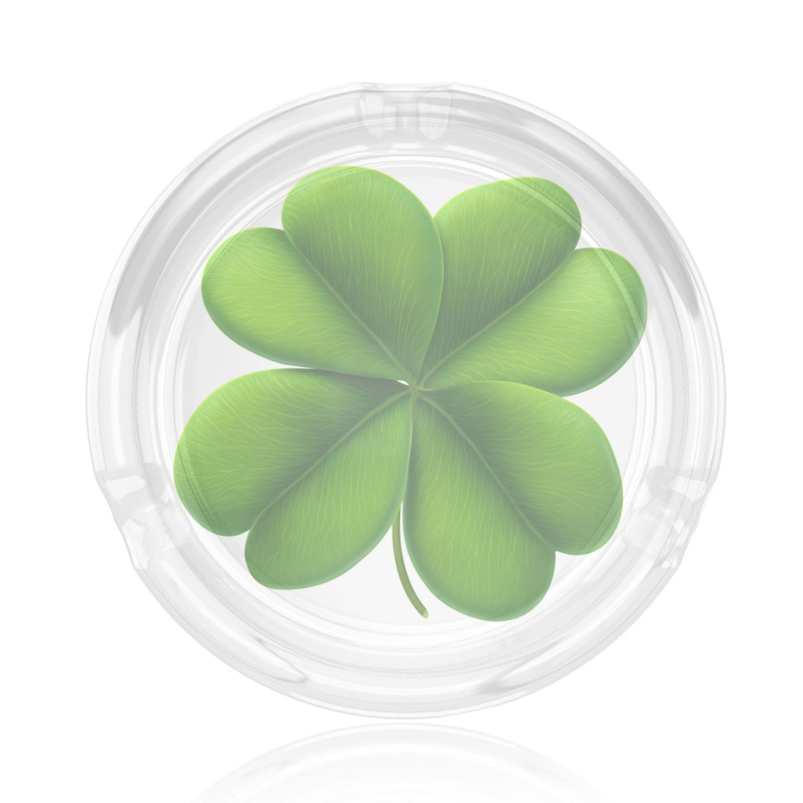 Green Clover Leaf Glass Ashtray For Cigarettes Ash Trays Case For Home Office Decor