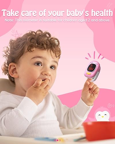 Miniatura 6 de Oxímetro de pulso infantil para niños, oxímetro de pulso para niños, oxímetro de pulso para niños, oxímetro de pulso para dedos, incluye batería