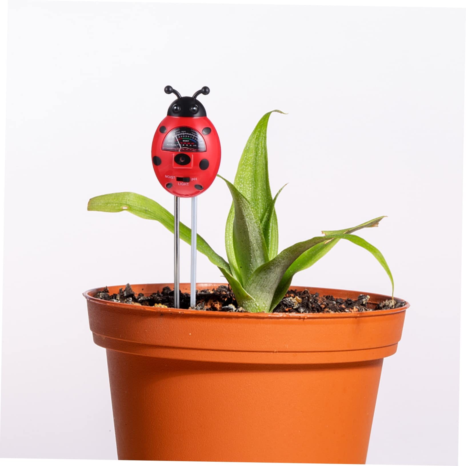 POPETPOP 3 Piezas probador de suelo plantas de interior hidrómetro ensayador Tester de nutrientes del suelo medidor de humedad medidor de prueba de suelo higrómetro de suelo aleación rojo