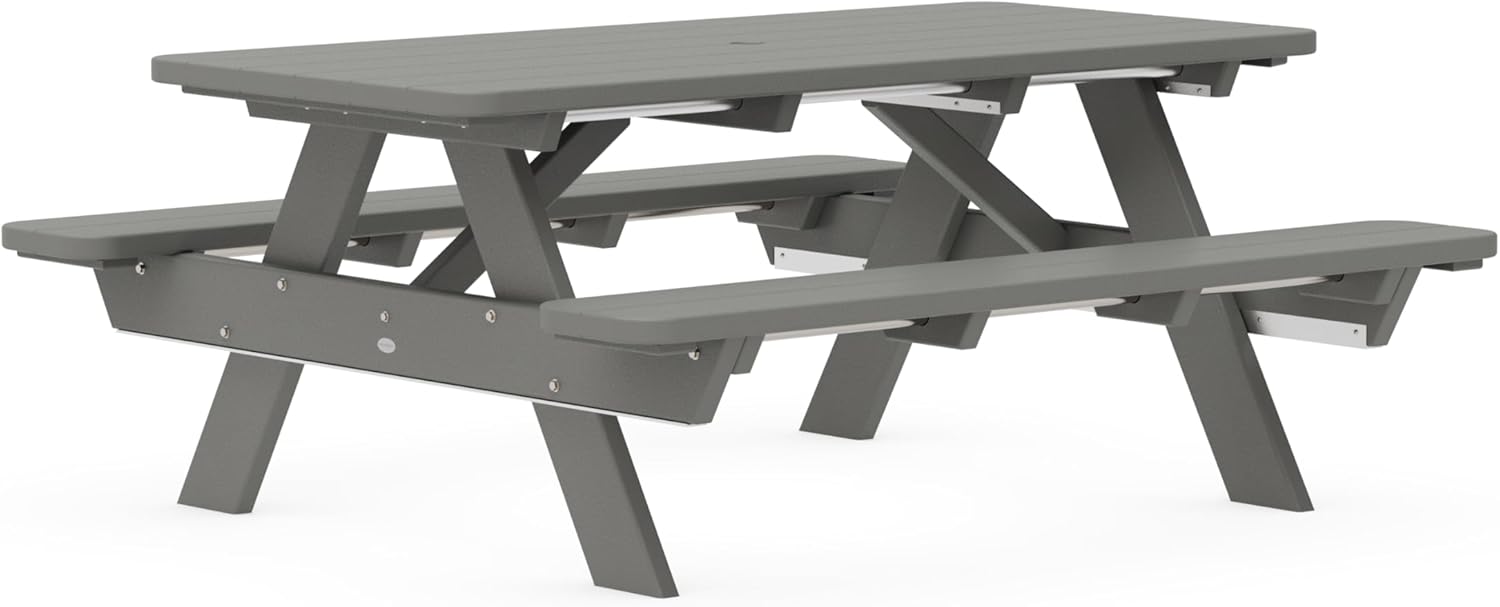 POLYWOOD® Park Picnic Table, Slate Grey