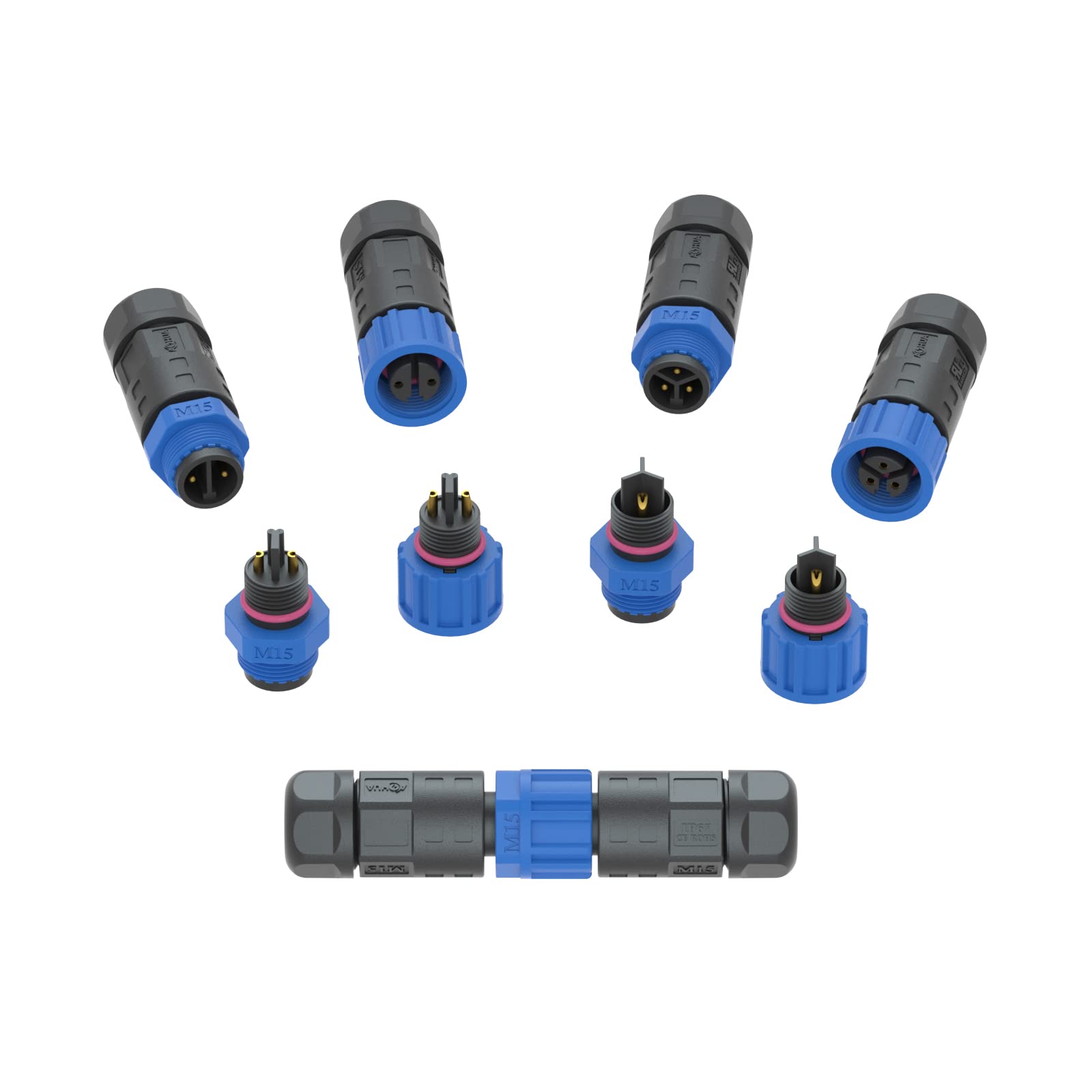 AOHUA IP68 Kabelverbinder Wasserdicht (4 Stück) - M20 2-Poli