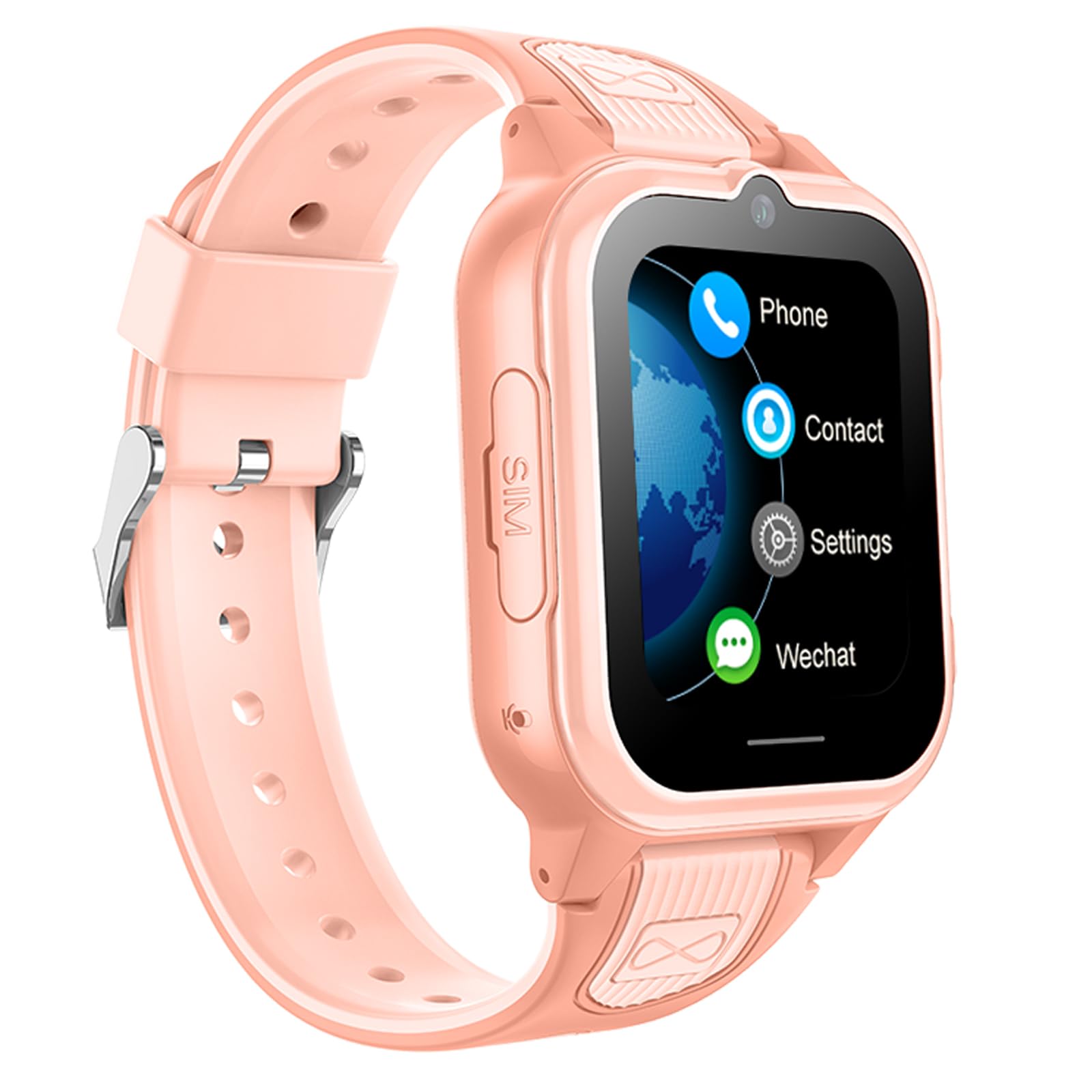 Reloj Inteligente Niño 4G Reloj GPS Infantil con GPS y Llamadas Smartwatch para Niños con Videollamada,Chat, Boton SOS,Cronómetro,Podómetro,IPX7 Impermeable Reloj Teléfono para Niños Niñas (Rosa)
