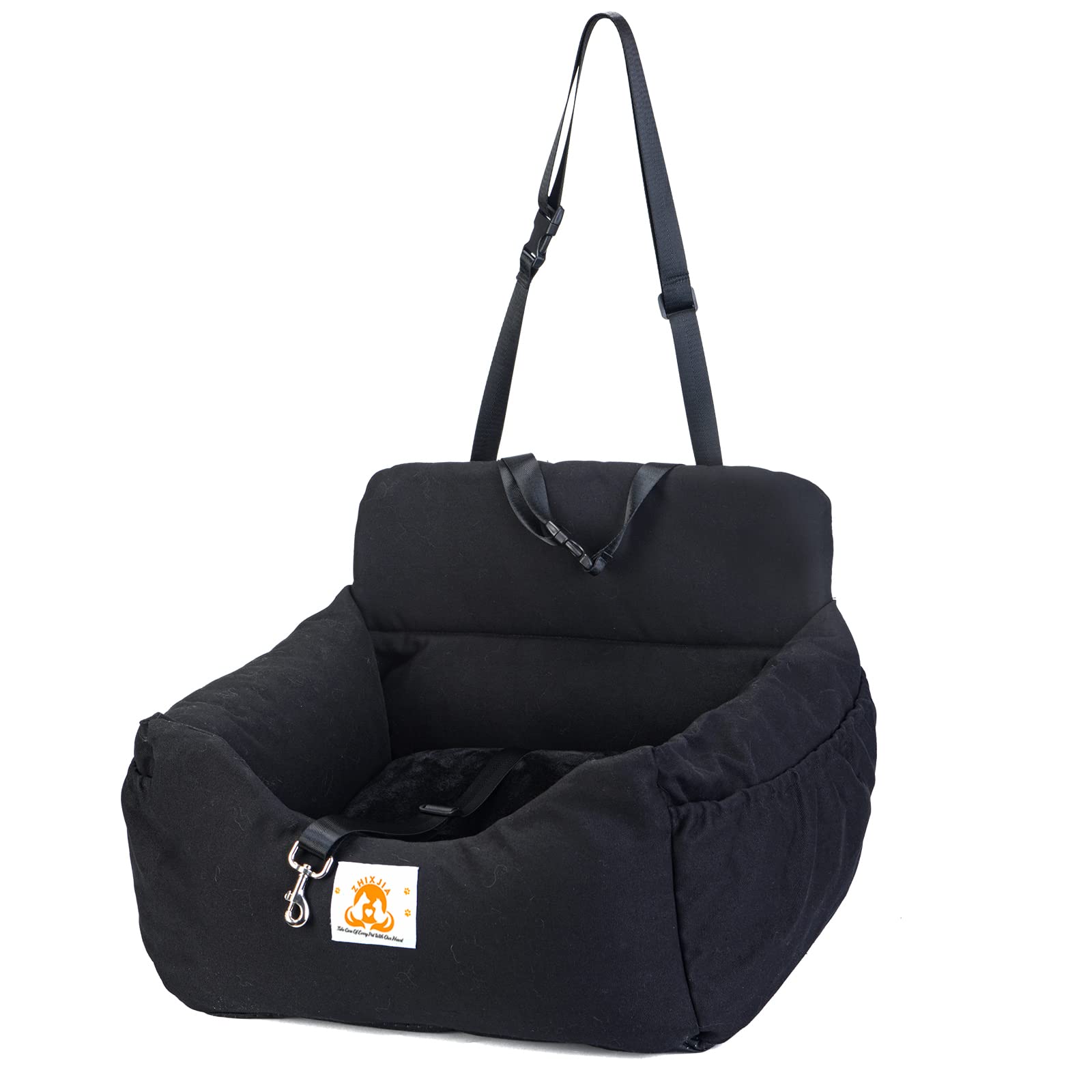 Dog Car Seat,Dog Car Seats for Small Dogs Pet Booster Seat Travel Dog Car Bed with Storage Pocket and Safety Leash, Detachable Washable Puppy Pet Car Seat for Front Back Seat Cars/SUVs/Trucks