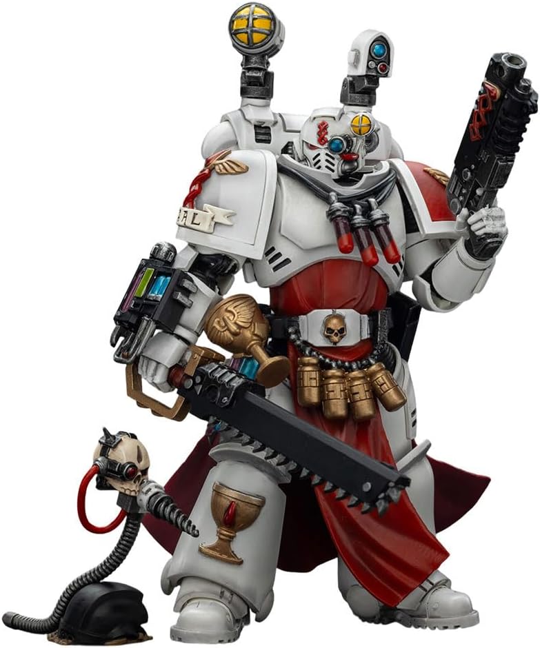 JOYTOY Action Figures Warhammer 40K 4.84inch Blood Angels Sanguinary Priest with Heavy Bolt Pistol, chainsword and narthecium 1/18 Movable Model Collectible Figurine