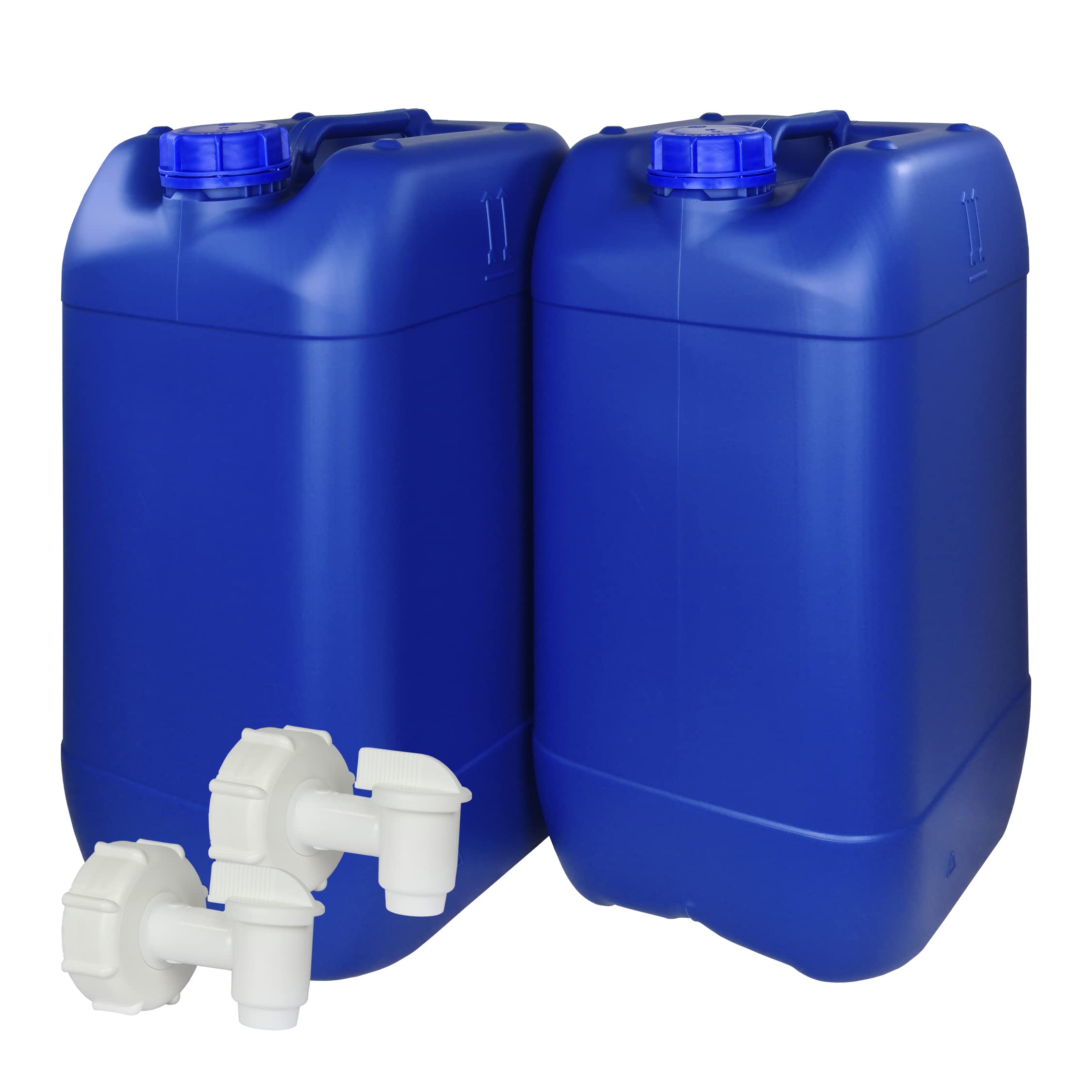 Garrafa con Grifo 25 litros Azul. Apta para uso alimentario. Boca ancha. Idónea como depósito de agua potable. Resistente a químicos. (2 Unidades).