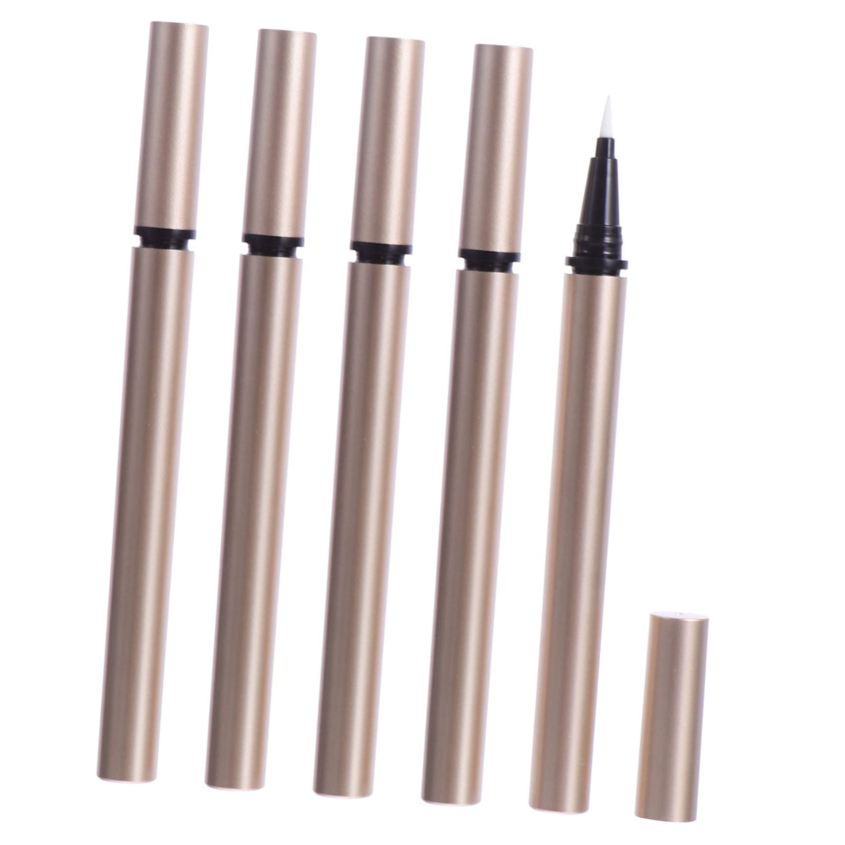 5 Stück Nachfüllbare Eyeliner Stift Leerflaschen mit Präzisem Pinselapplikator Auslaufsicher und Leicht Für Flüssigen Wasserfesten Eyeliner für DIY Kosmetik und Reisegebrauch
