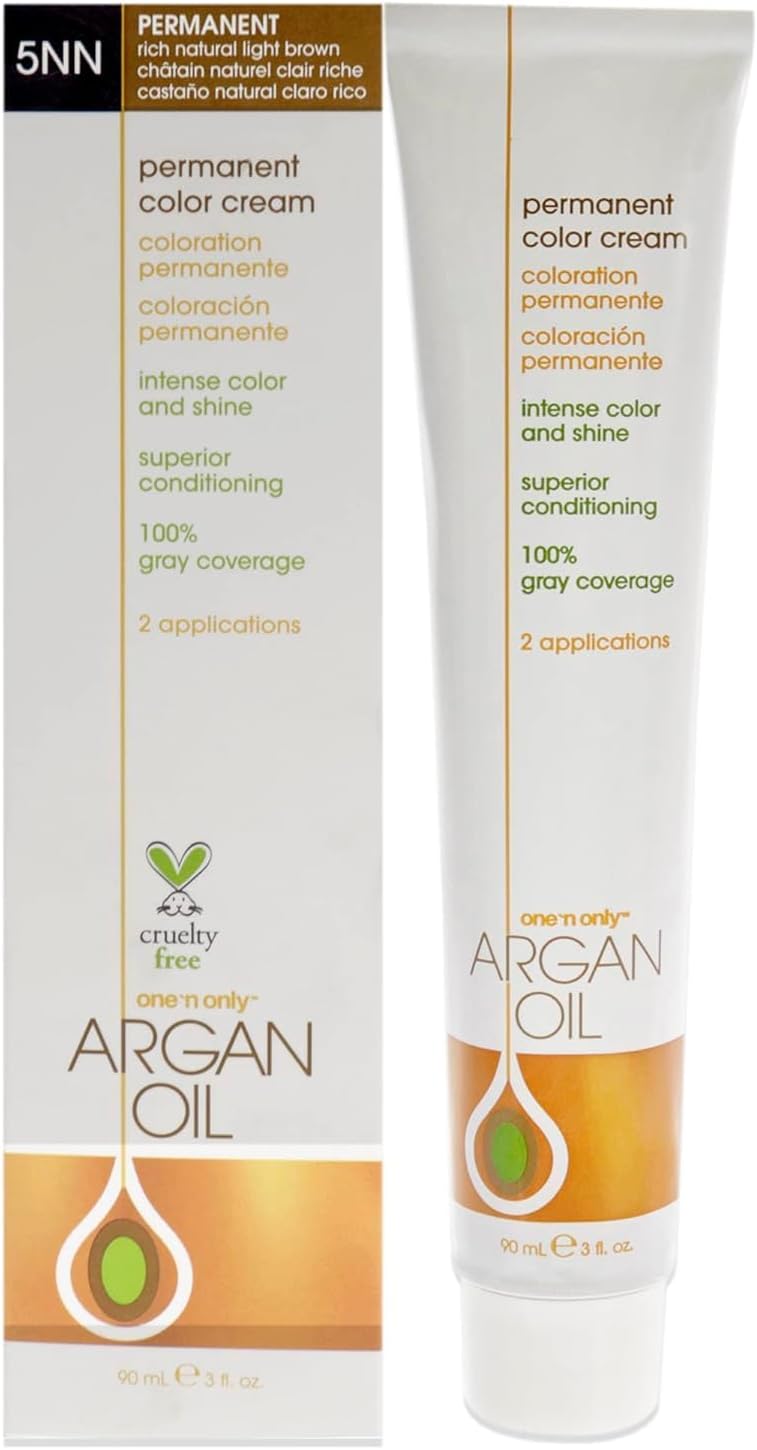 one 'n only n Argan Oil Permanent Color Cream - 5NN Rich Natural Light Brown Hair Color Unisex 3 oz