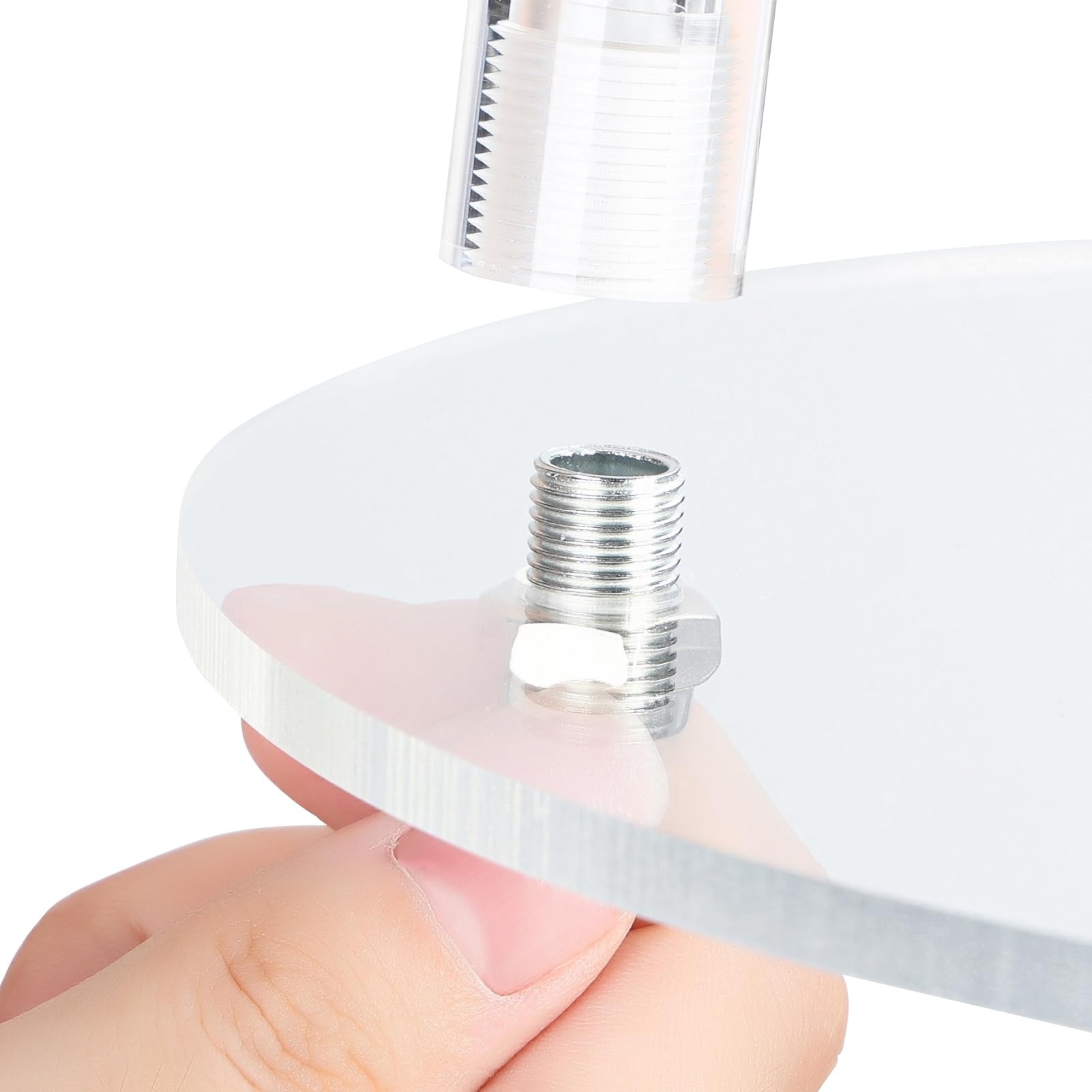 Yokawe Set di 4 centrotavola alti per candelabri, 87 cm di altezza, trasparenti, portacandele a 5 bracci con tonalità acriliche, centrotavola a LED conici per candele da matrimonio, 1 set