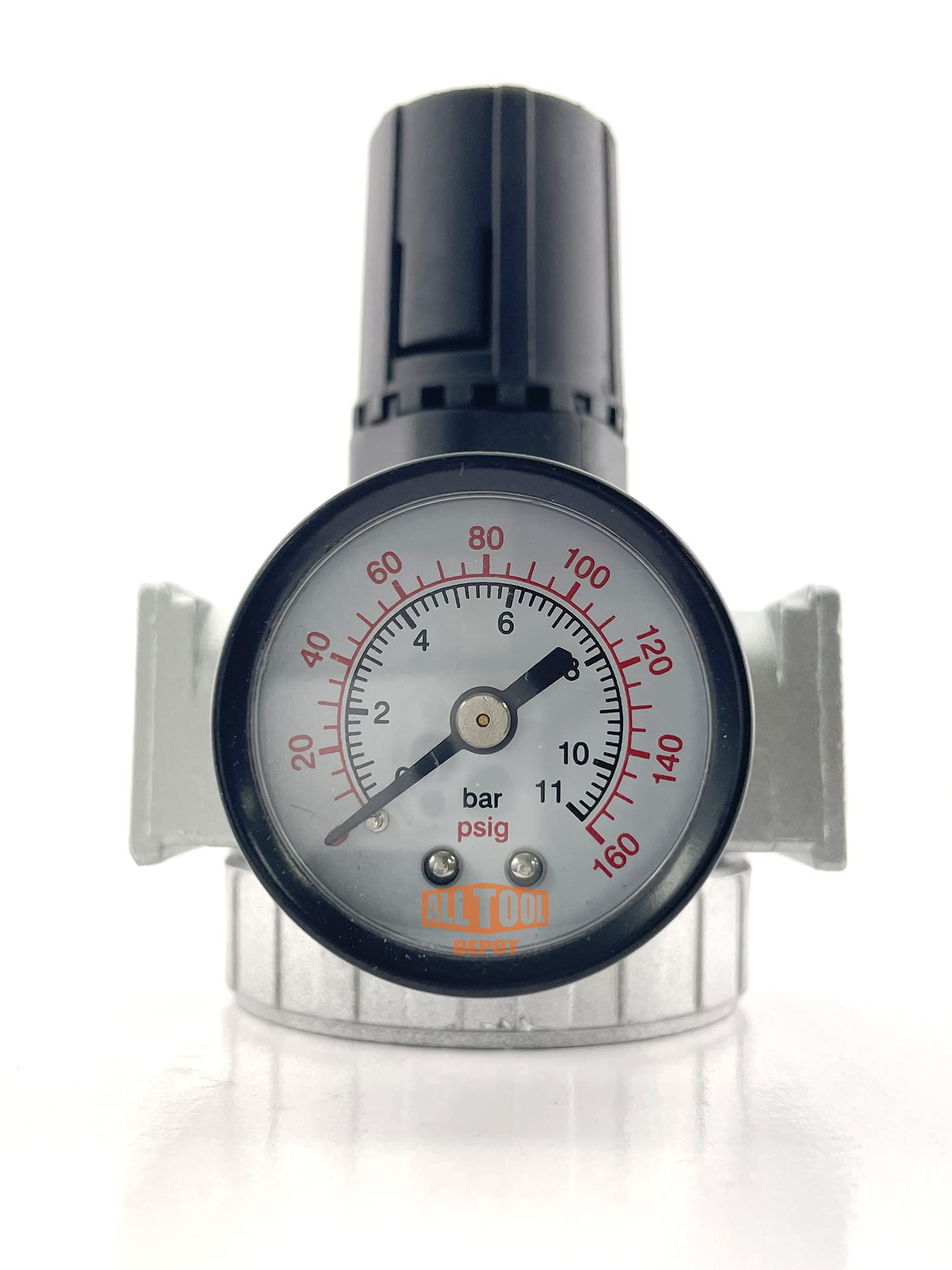 Régulateur De Pression D'air Avec Manomètre 1/4" NPT (20-100 PSIG) - Kit Complet Avec Support Mural - Pour Compresseurs, équipement Industriel - 8