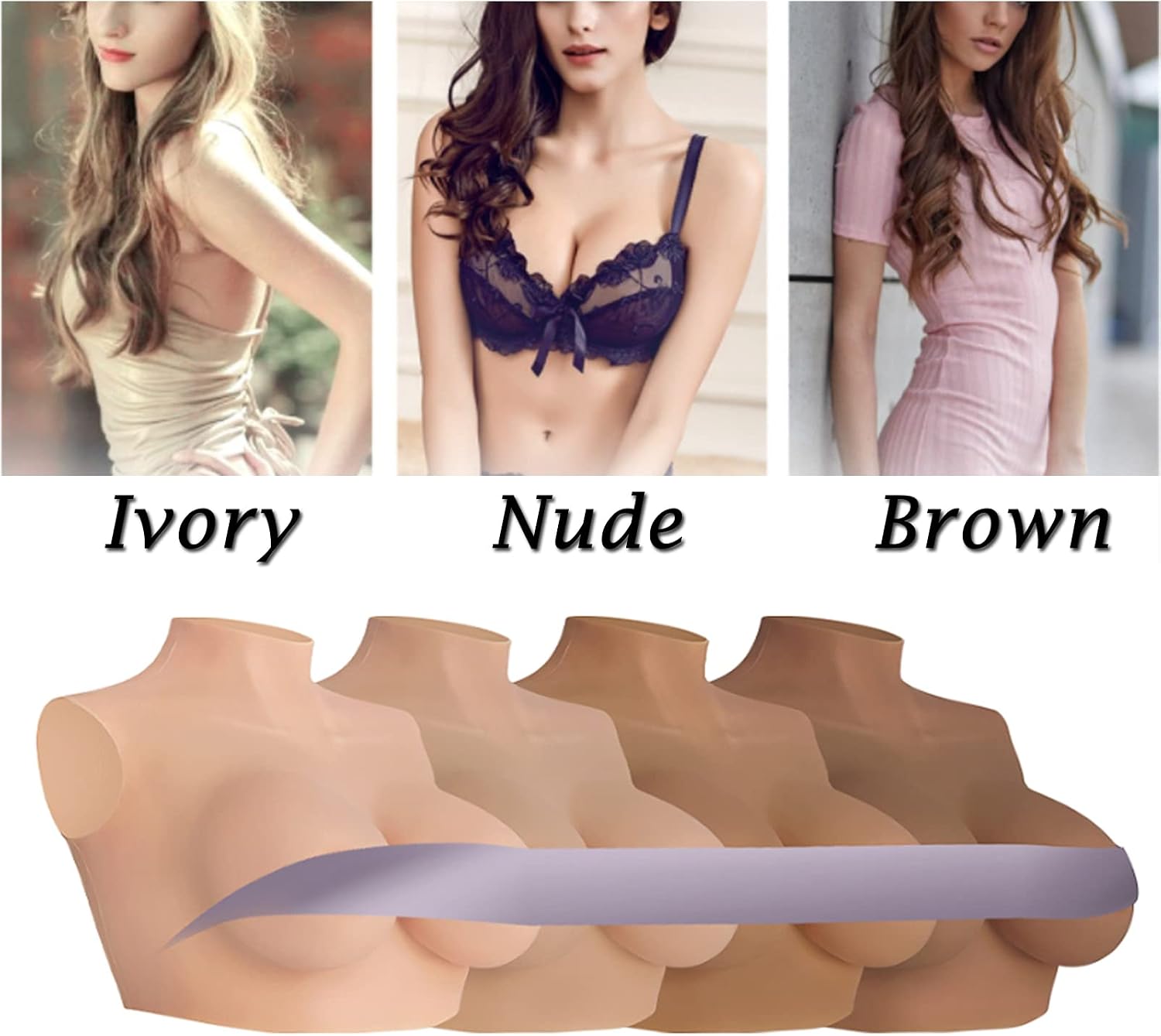 Silicone Breast Plates Prosthesis Artificial Fake Breast Shape Enhancers for Transgender Crossdresser Mastectomy Cosplay Bra - Silk Cotton