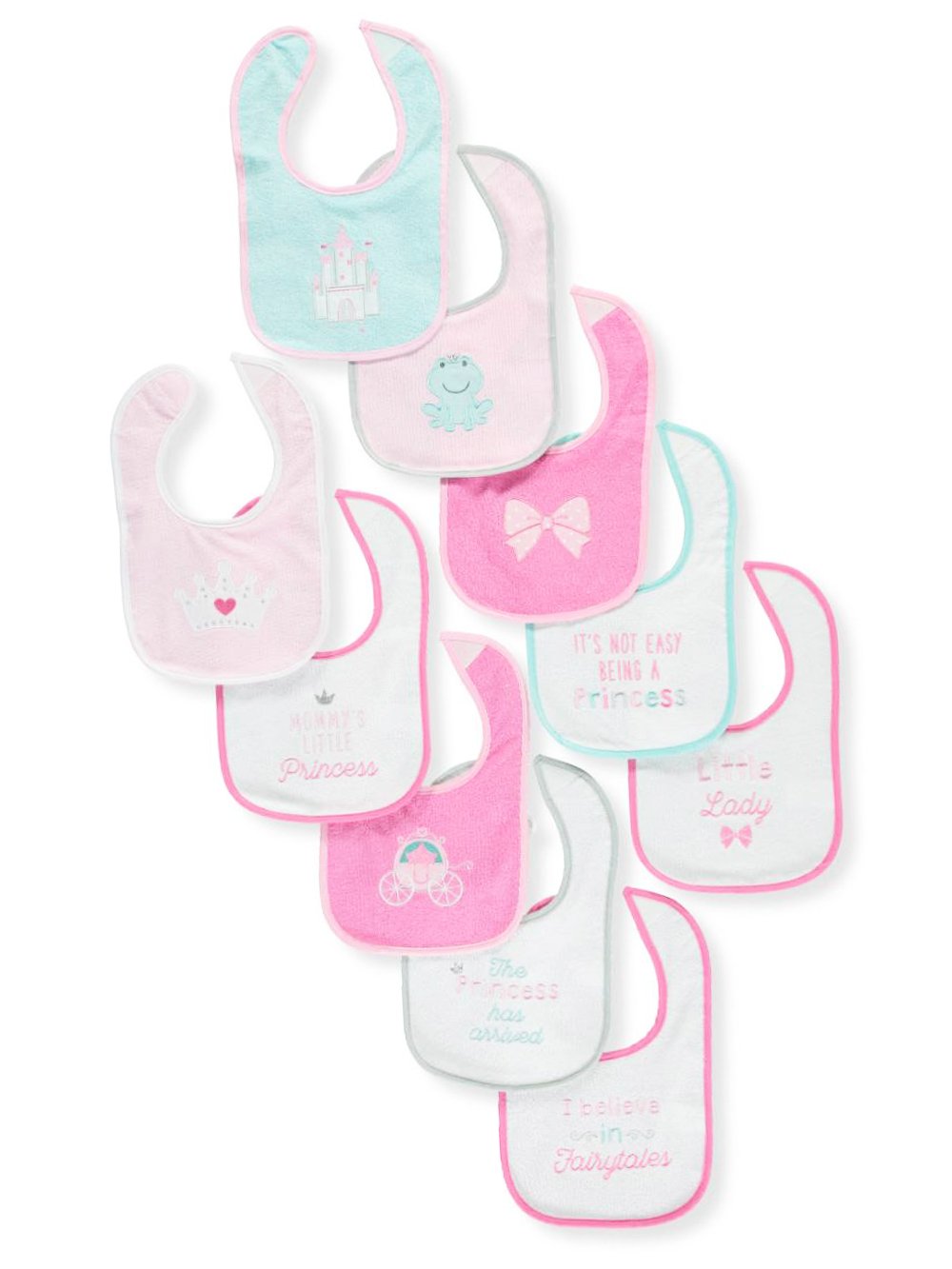 Luvable Friends Unisex Baby Cotton Terry Drooler Bibs with PEVA Back, Ladybug, One Size : Baby