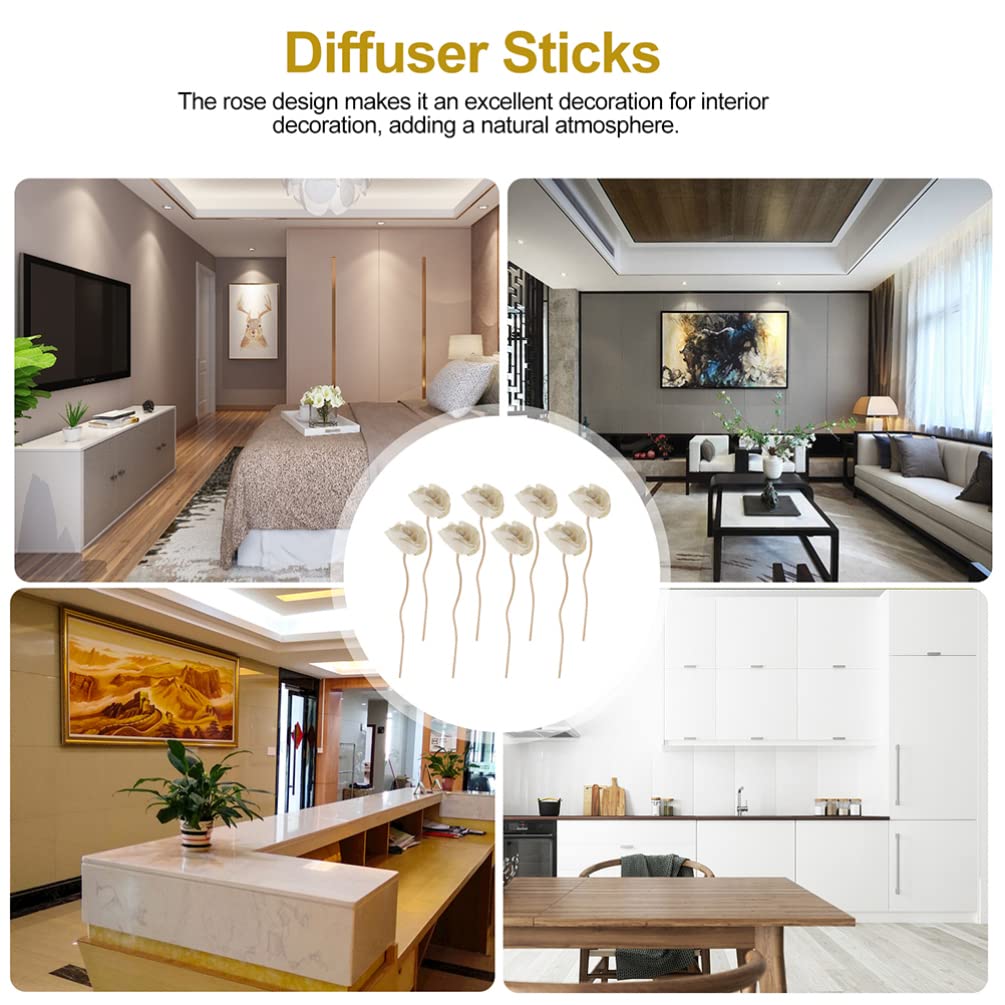 Baluue Rattan Fragrance Sticks 9 Pack Aromatherapy Diffuser Essential Oil Diffusers Home Decor Natural Wood Elegant Decorative Sticks