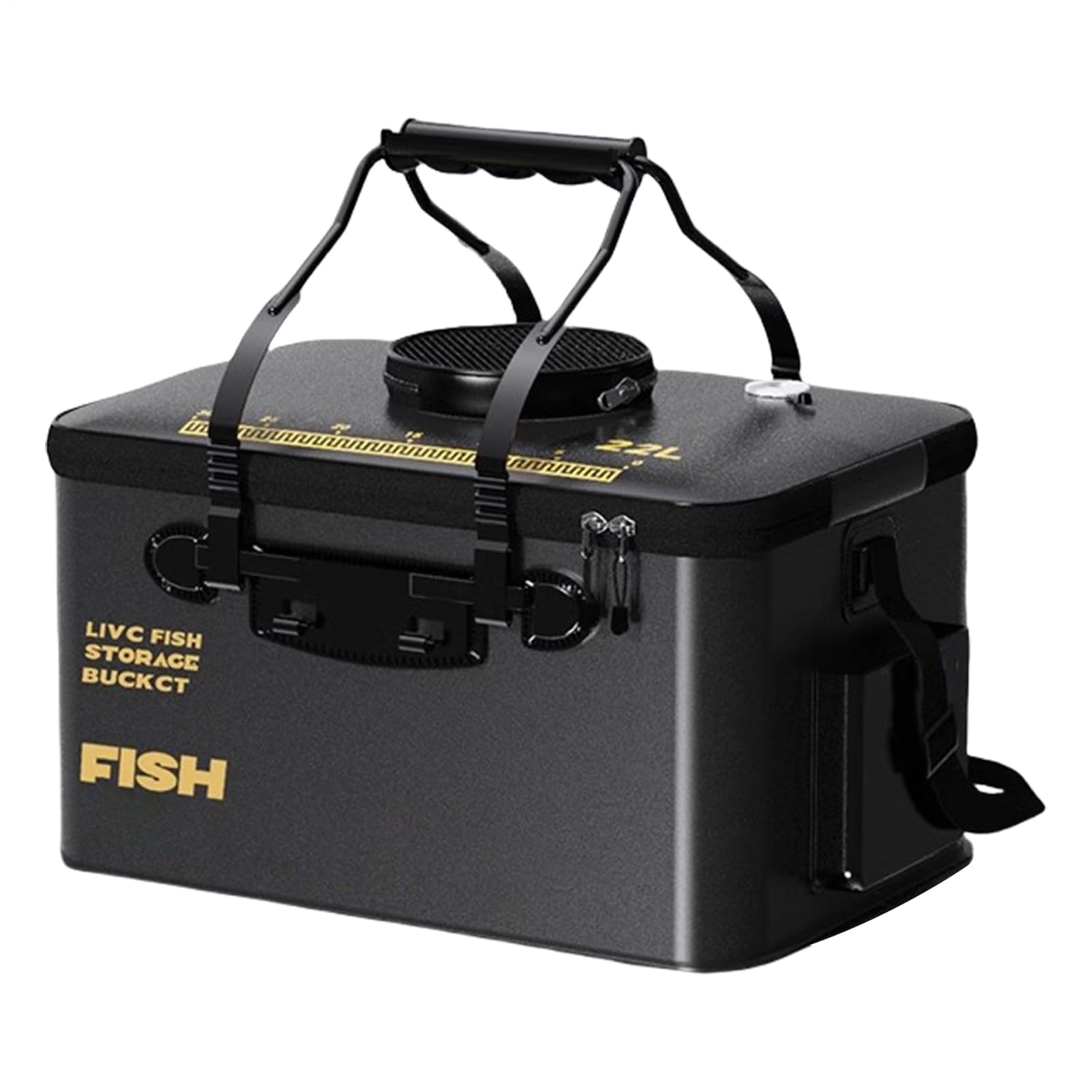 Live Bait Bucket - Outdoor Bait Storage, Angling Cooler Box | Portable Insulated Container with Lid, 22 Litre Fish Carrier Bin, Bait Holding Organizer for Sea Fishing, Lakeside, River Adventures
