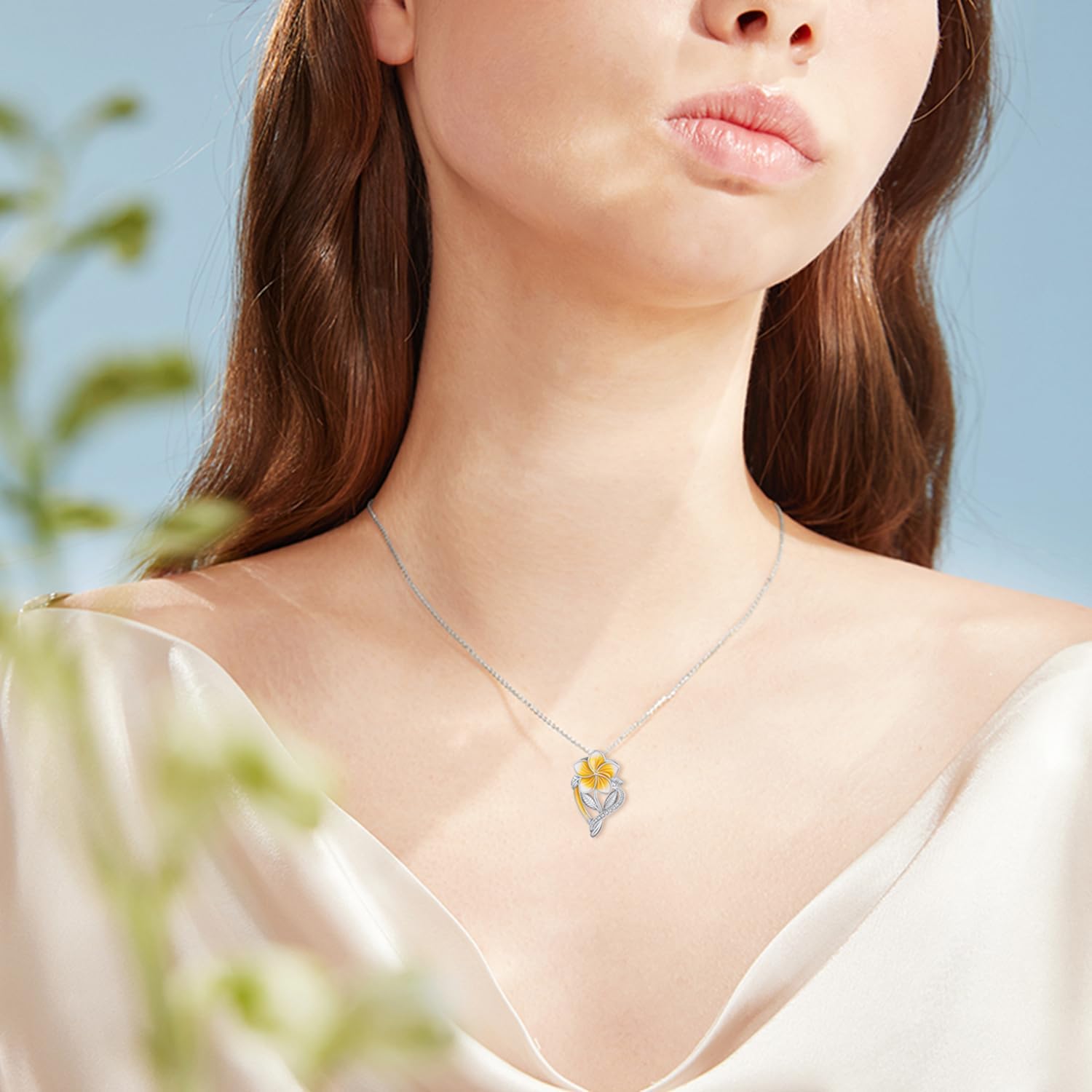 925 Sterling Silver Flower Pendant Hibiscus Sunflower Flower Jewelry Sterling Silver Gift for Women