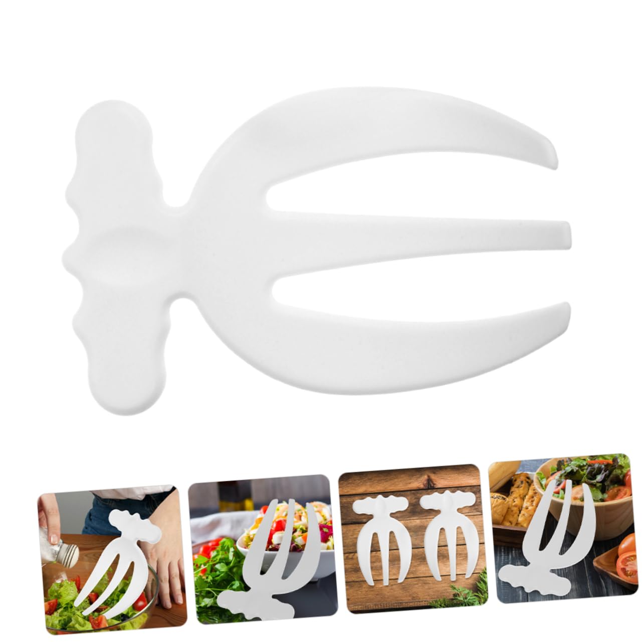 SOLUSTRE Mixing Salad Claws 4 Pack Salad Server Utensils Fruit Claw Short Handle Forks for Restaurant