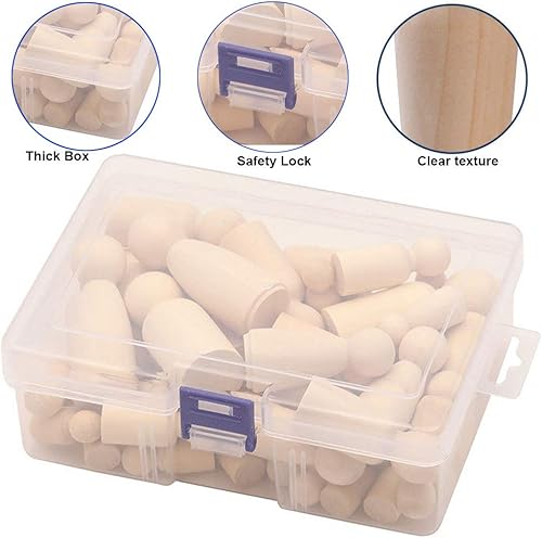 Miniatura 4 de Paquete de 50 muñecos y figuras de madera sin terminar, formas y tamaños surtidos para manualidades, pintura y decoración del hogar