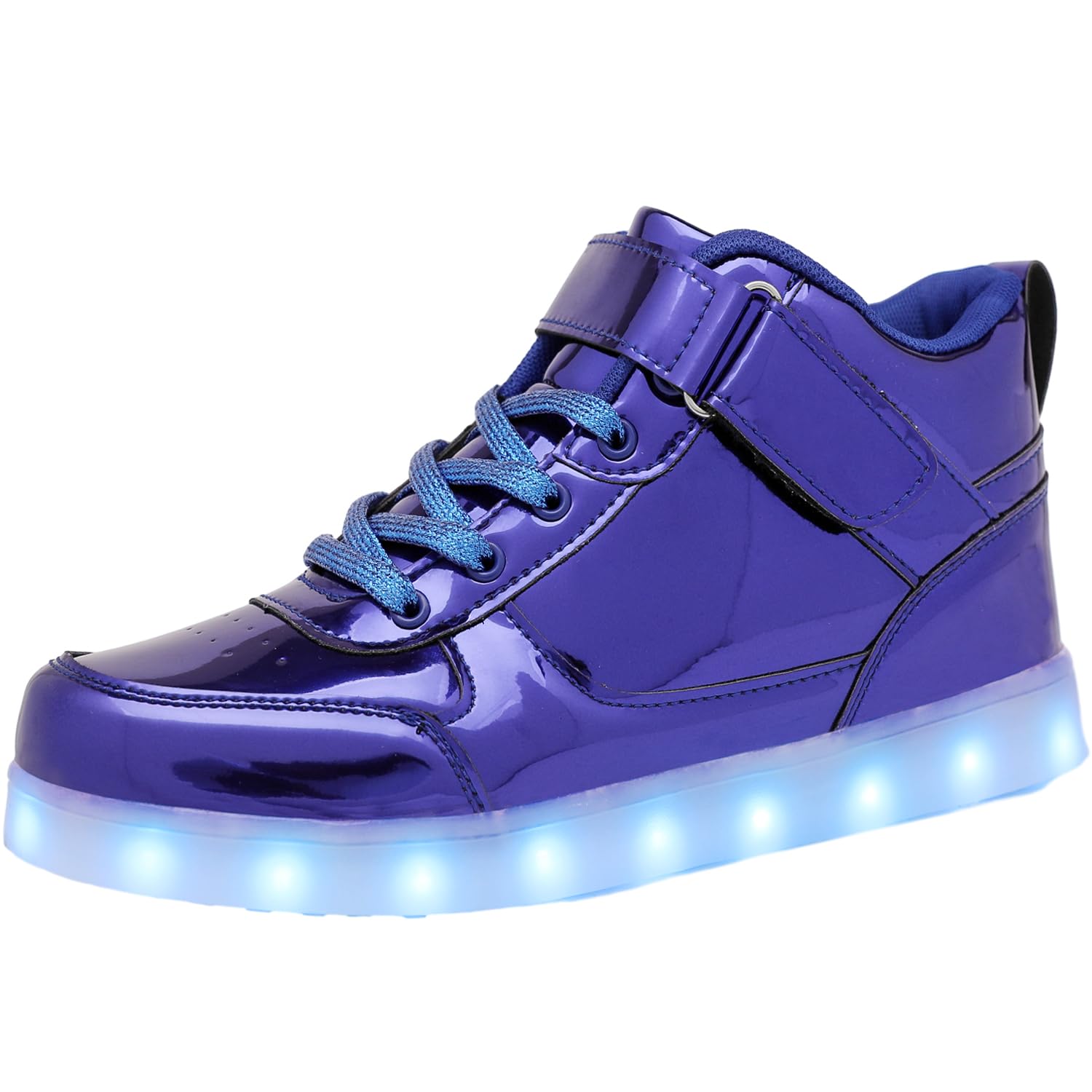 JEVRITE Unisex LED Light Up High Top Sneakers - USB Charging for Women & Men - Couples Shoes