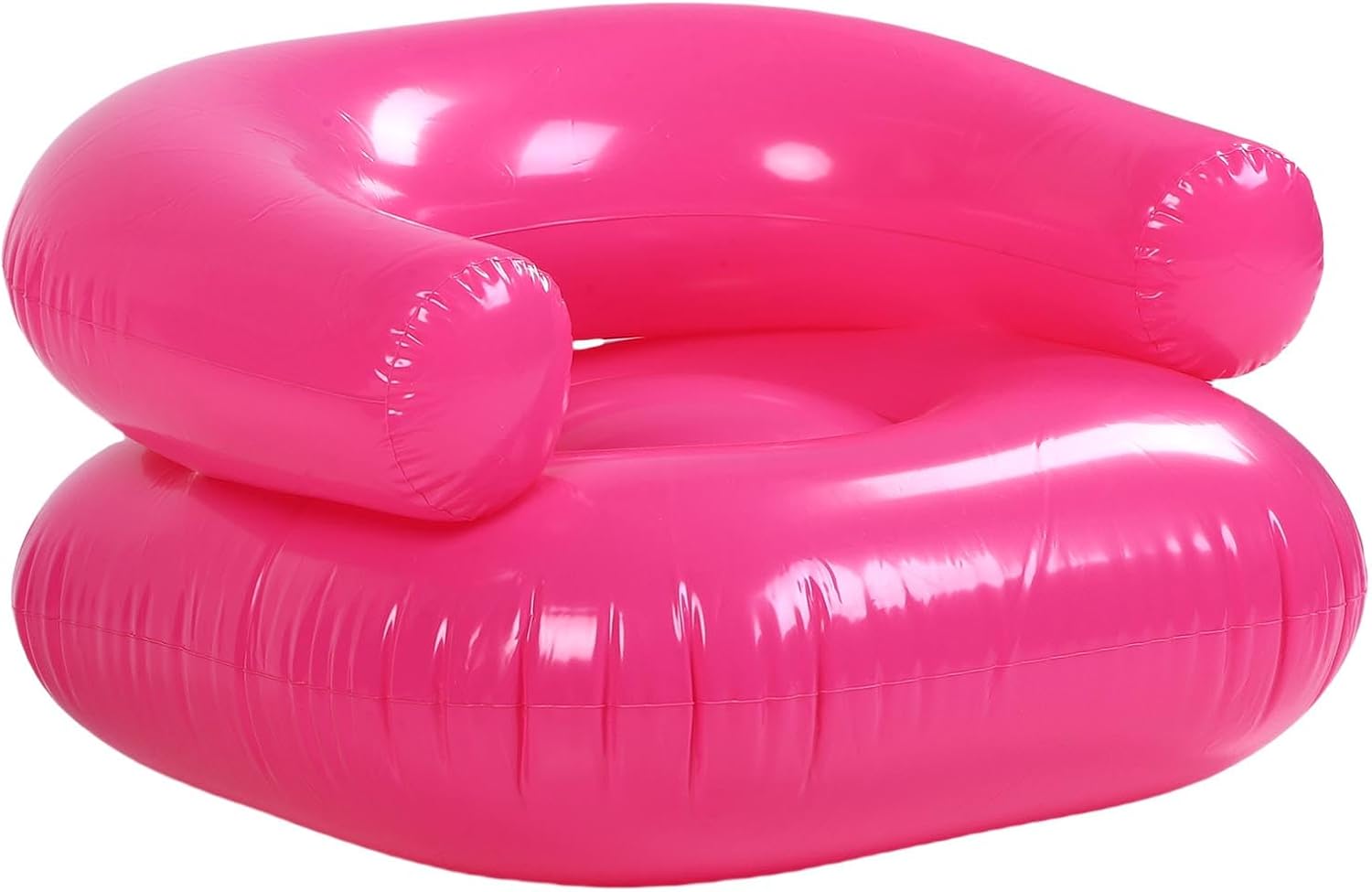 ZJchao Inflatable Lounge Chair Transparent PVC Soft Comfortable Blow Up Couch for Bedroom Living Room Balcony (Pink)