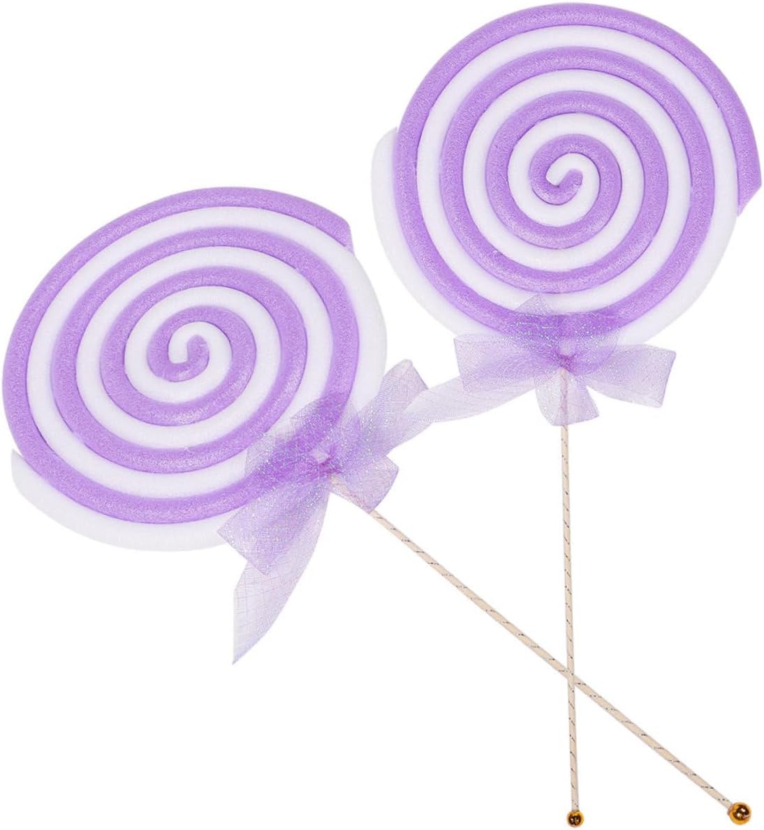2pcs Simulation Lollipop Props Colorful Fake Lollipops for Party Decorations Candy Photo Props for Festivals Decorative Models for Weddings and Events