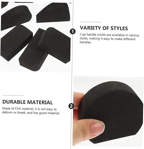 Miniatura 7 de EXCEART 48 piezas de molde de mango de arcilla Herramientas de arcilla para hacer forma de placa de manija, moldes de mango de taza, mango redondo,