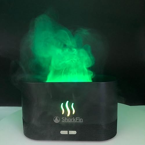 Miniatura 6 de Sharkfin Humidifier Oil Diffuser - Aromatherapy, Ultrasonic, Relaxation Mist Maker, 3D Flame Humidifier Essential Oil Aroma Diffuser for Bedroom,