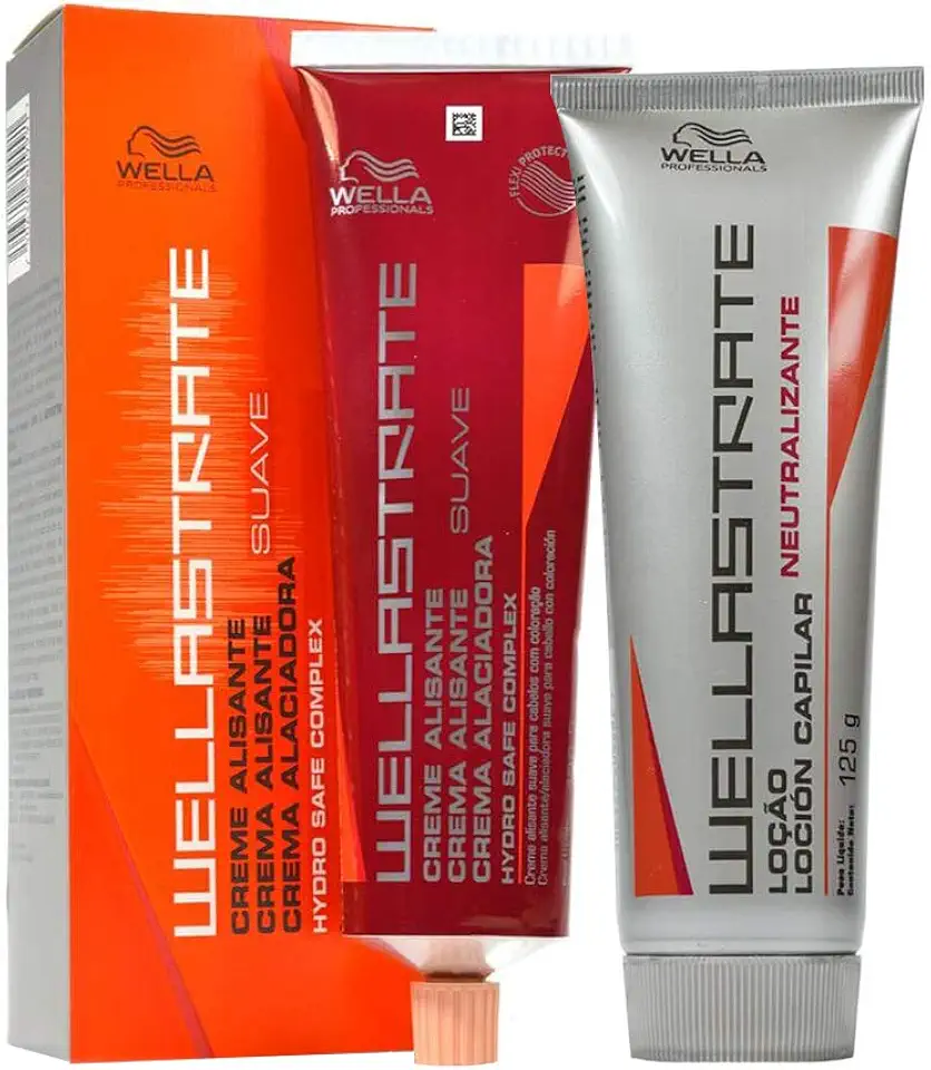 Kit Creme Alisante de Cabelo Suave + Loção Neutralizante Wellastrate