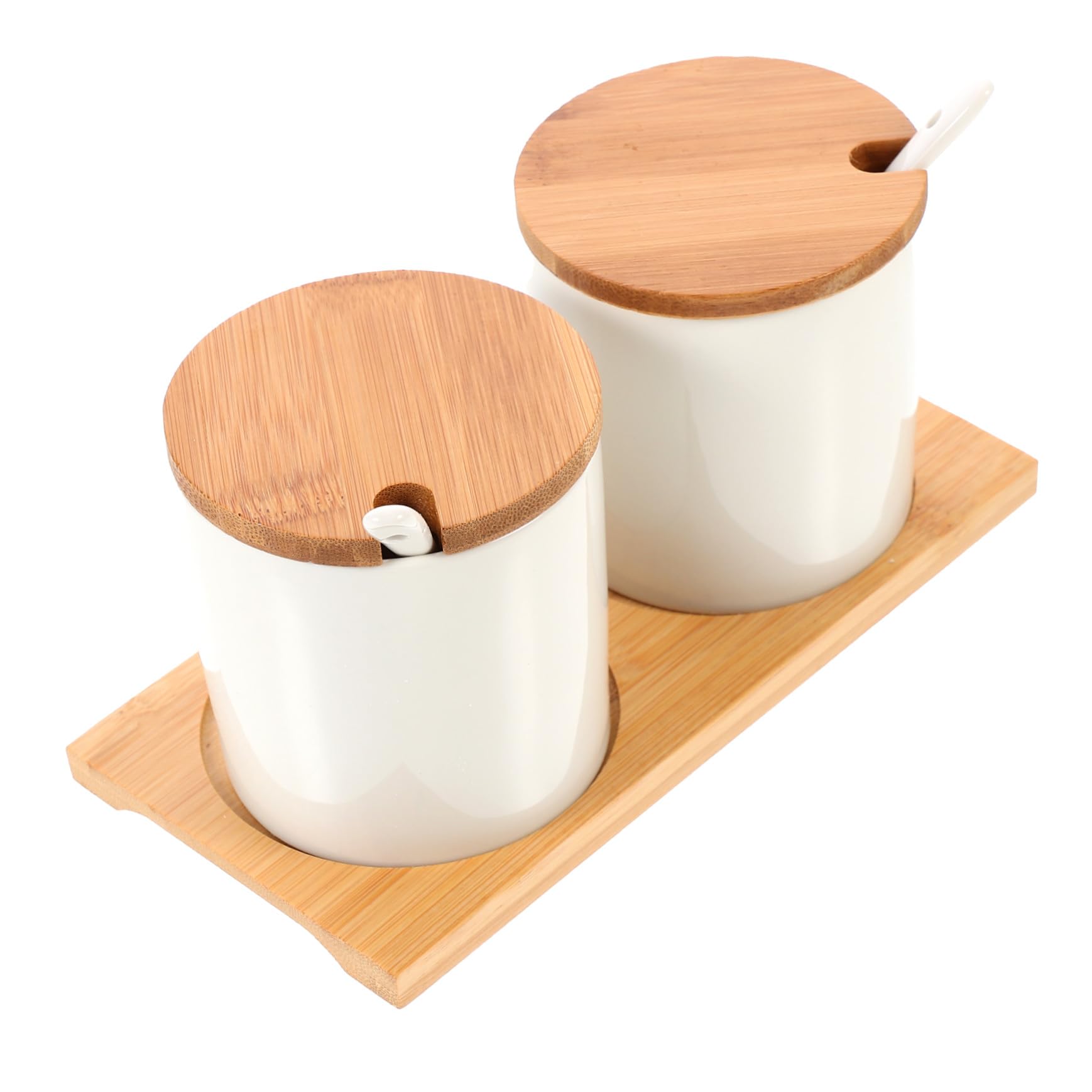Set Barattolo per Spezie Chiusura Ermetica in Ceramica Bianco Facile da Pulire per Cucina e Ristorante