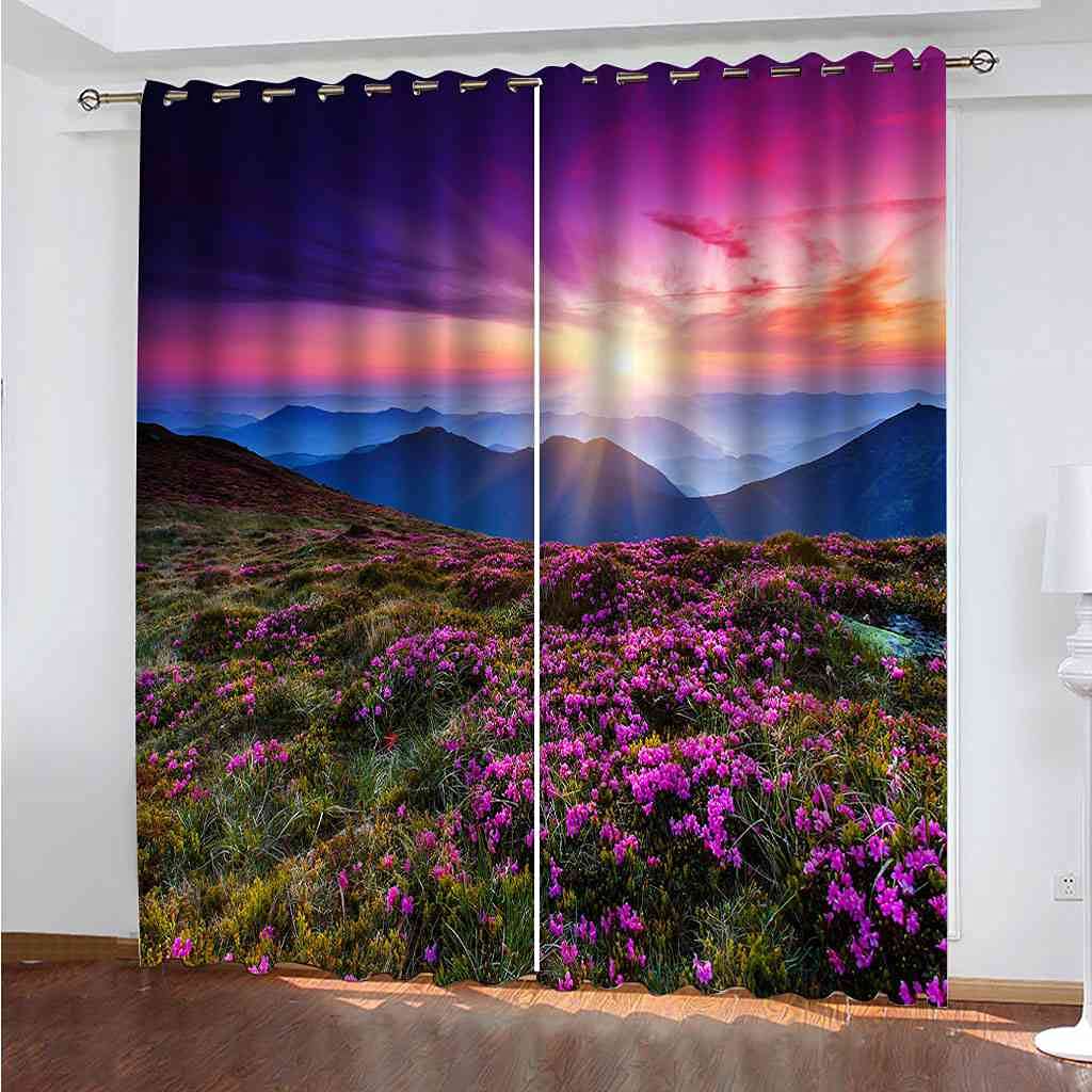 Rideau isolant thermique et phonique occultant violet 200x160cm