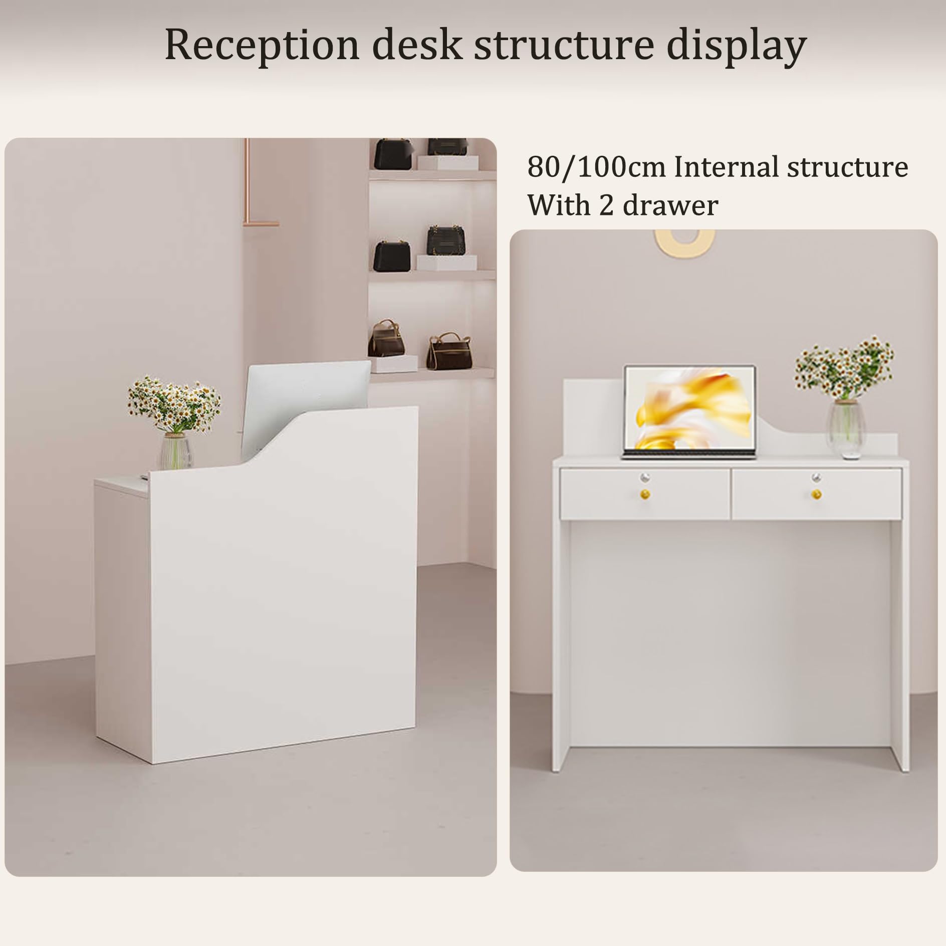 Moderno Recept De con Der Counter per Ufficio Lobby Beau Salon Clinic & Negozio Segretario Hostess Stand per una migliore esperienza del cliente