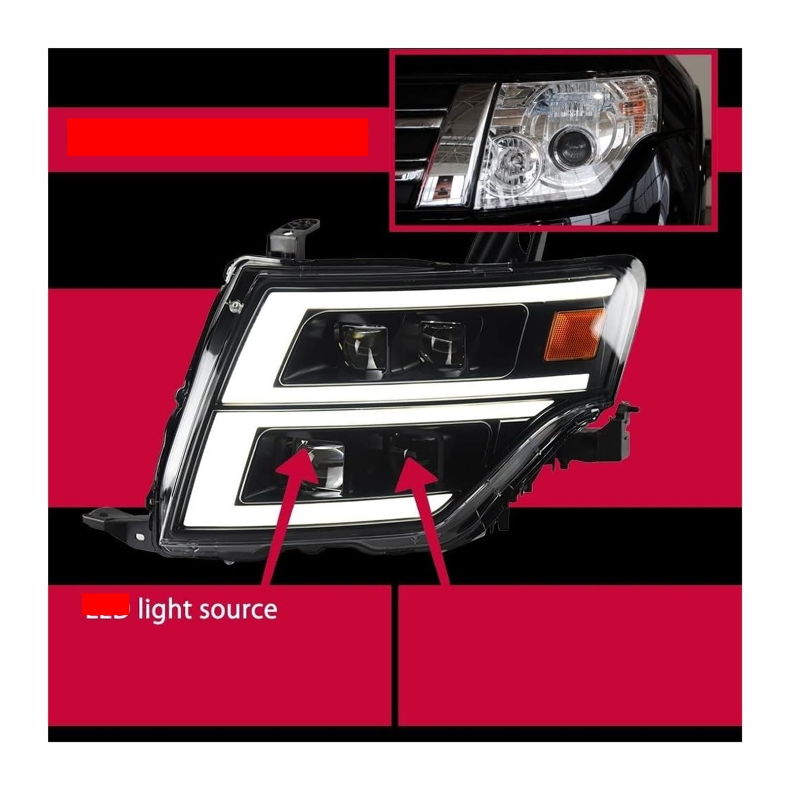 Ciloc Para PAJERO V93 V97 Piezas Faro Delantero Coche Estilo Lámpara Cabeza Lente Señal Giro Dinámica Lámparas Delanteras Automotrices Luz Intermitente Retrovisor