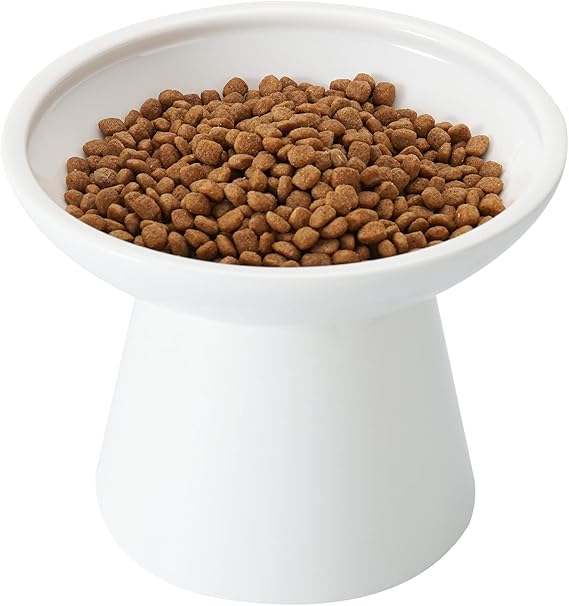Extra Wide Elevated Cat Bowls Ceramic Cat Food Bowl 6.2" Raised Cat