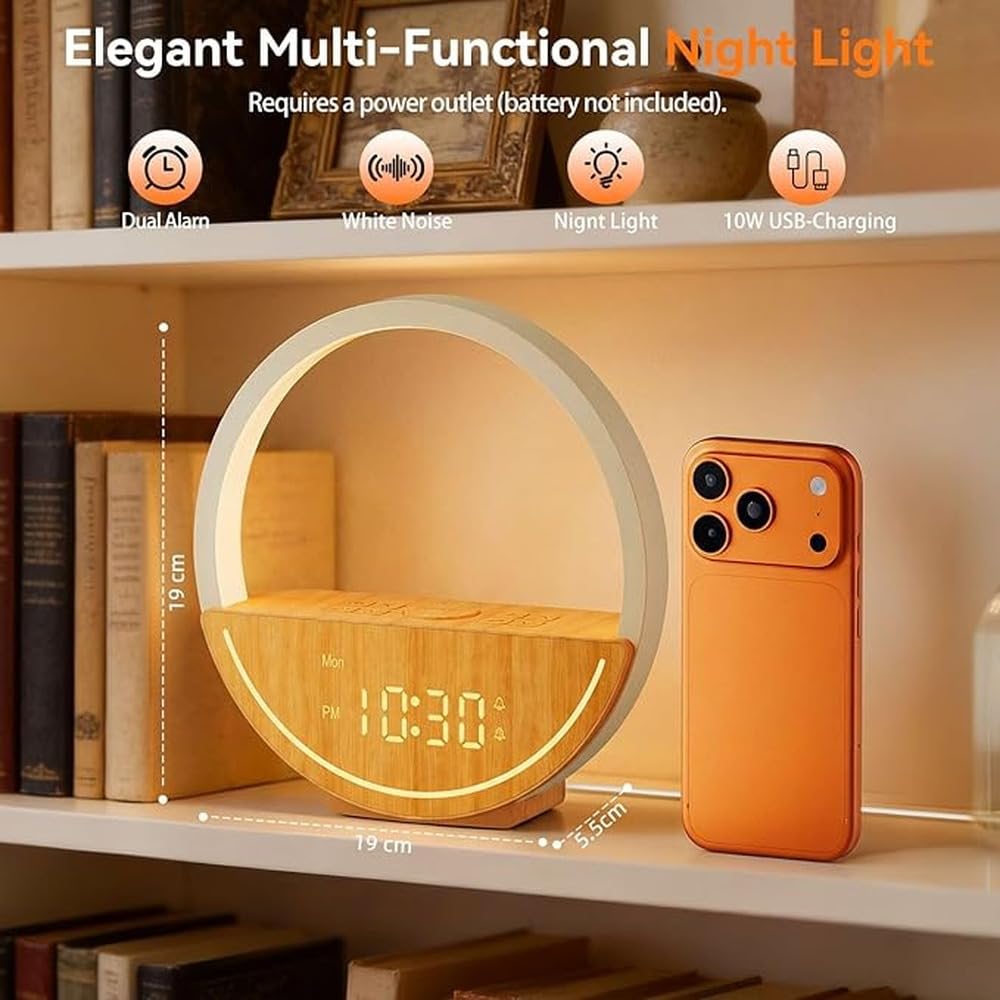Réveil simulateur d'aube et de crépuscule, lampe de bureau