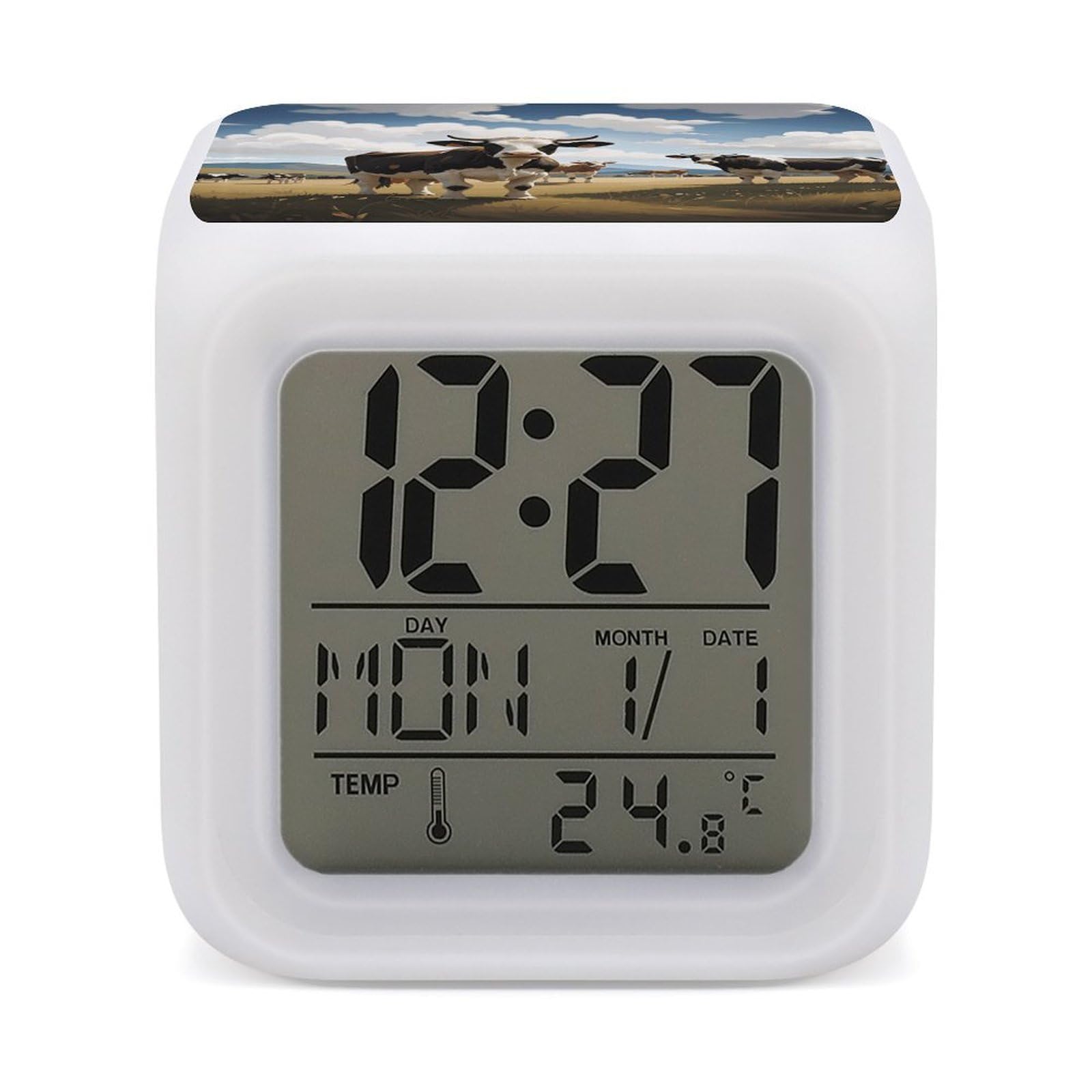 Reloj despertador con pantalla de temperatura y alarma fuerte para personas durmientes