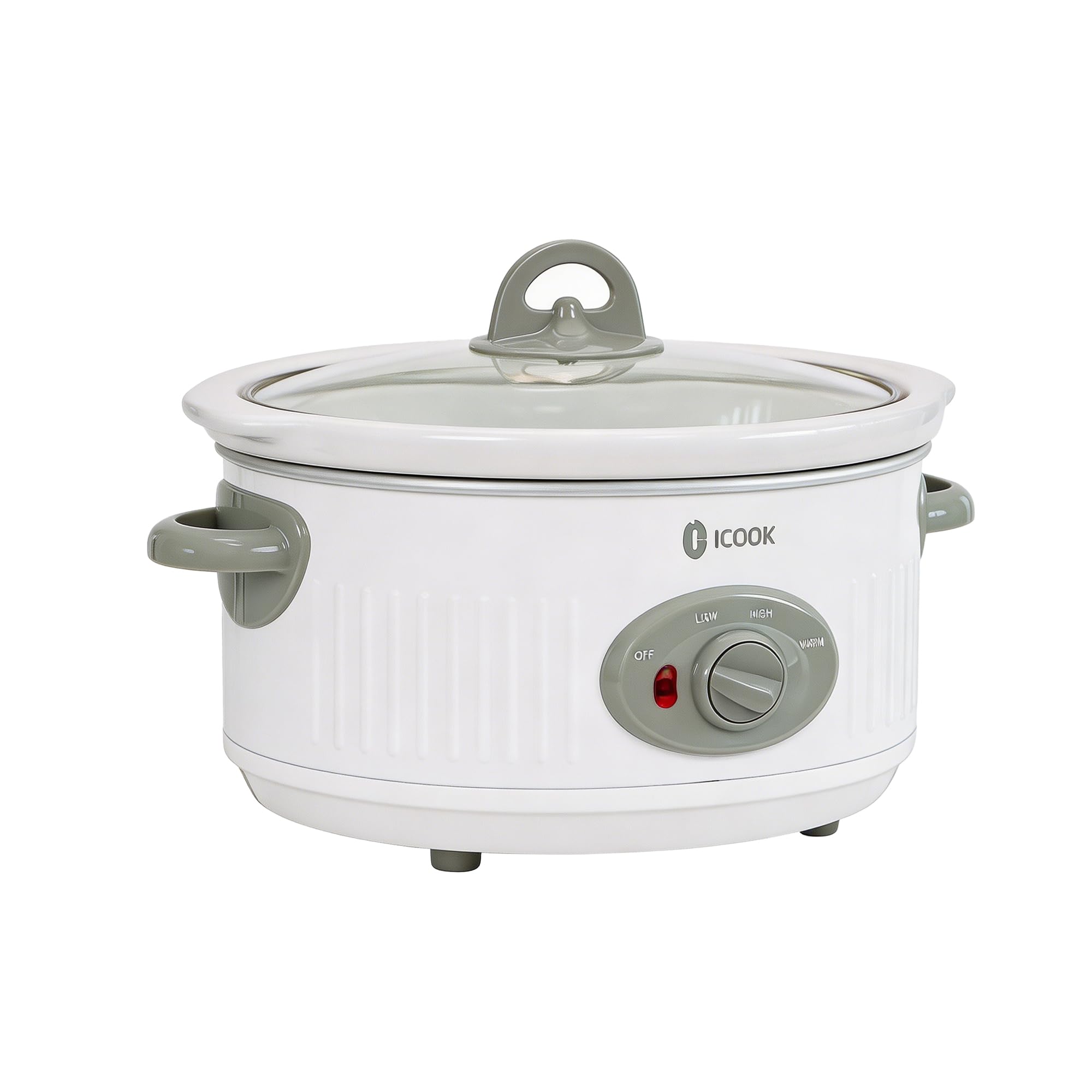 ICOOK 4.0 Quart Slow Cooker in Ivory White
