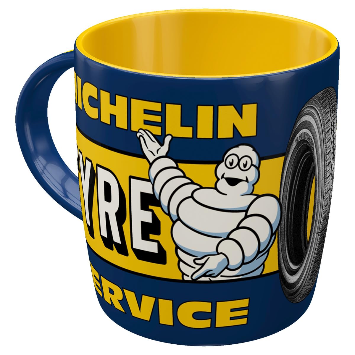 Retro Coffee Mug 330ml Michelin - Tyre Service - Gift Idea for Motor Fans Original Licensed Product (OLP) Ceramic Mug for Coffee Vintage Design Tyre Decoration