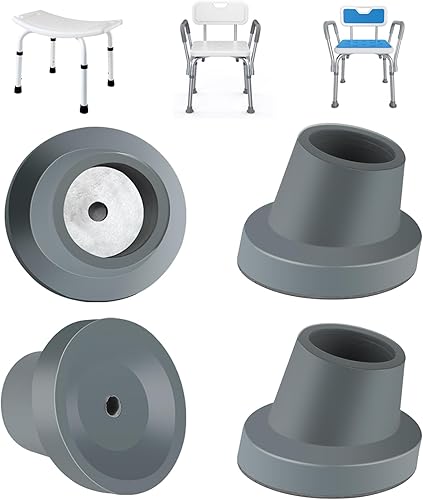 Paquete de 4 patas de repuesto para silla de ducha Puntas de goma inclinadas de 1-18 pulgadas Banco de ducha antideslizante Bancos de