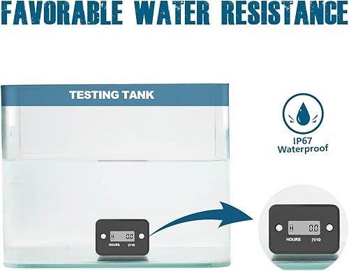 Vista 21 de Runleader Medidor de horas digital LCD impermeable para motor pequeño, intervalos de cambio de aceite de pista, generador, cortacésped, fuera de Azul