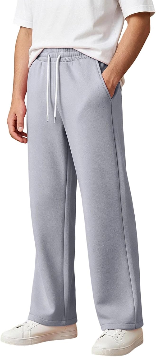 Boy's School Uniform Pants Casual Cotton Wide Leg Baggy Sweatpants